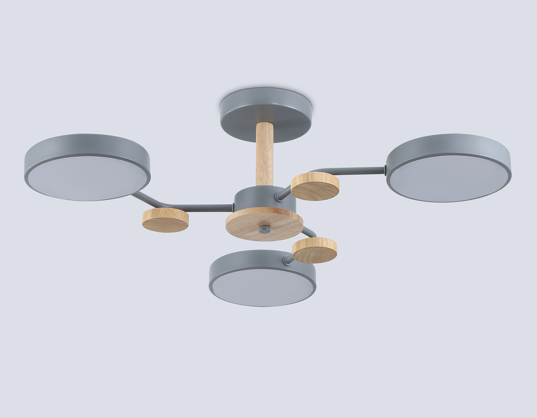 FL4856/3 GR/WD серый/дерево 54W 3000-6000K D660*170 (без ПДУ)