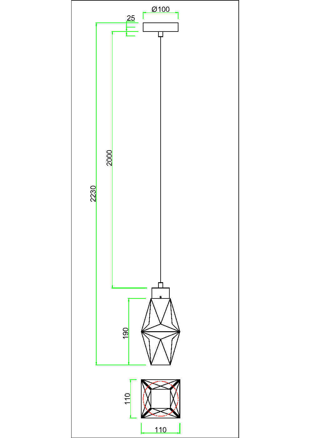 Подвесной светильник Maytoni MOD325PL-01G
