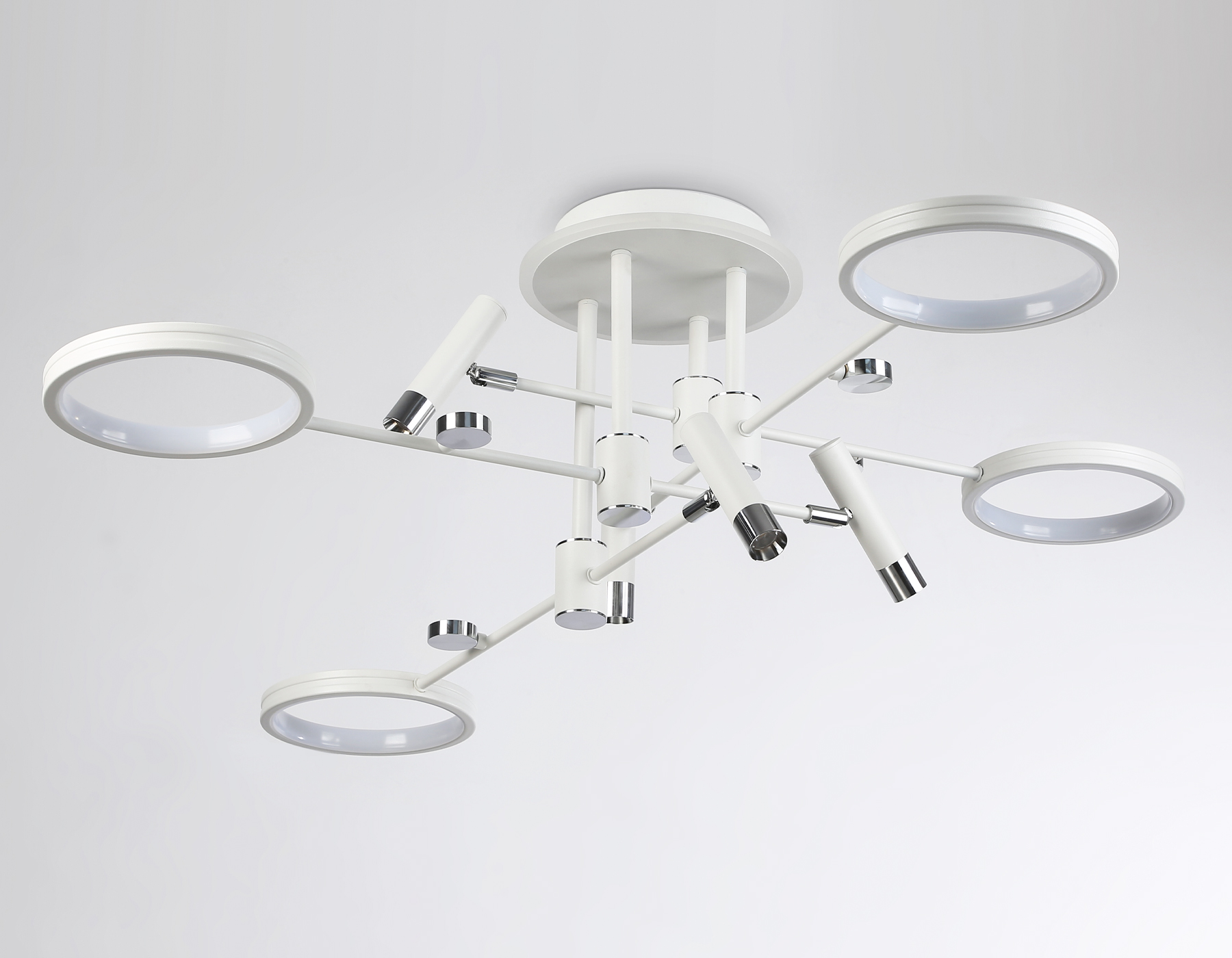 FL51648/4+4 WH/CH белый/хром 98W 3000K-6400K D910*340 (ПДУ ИК)