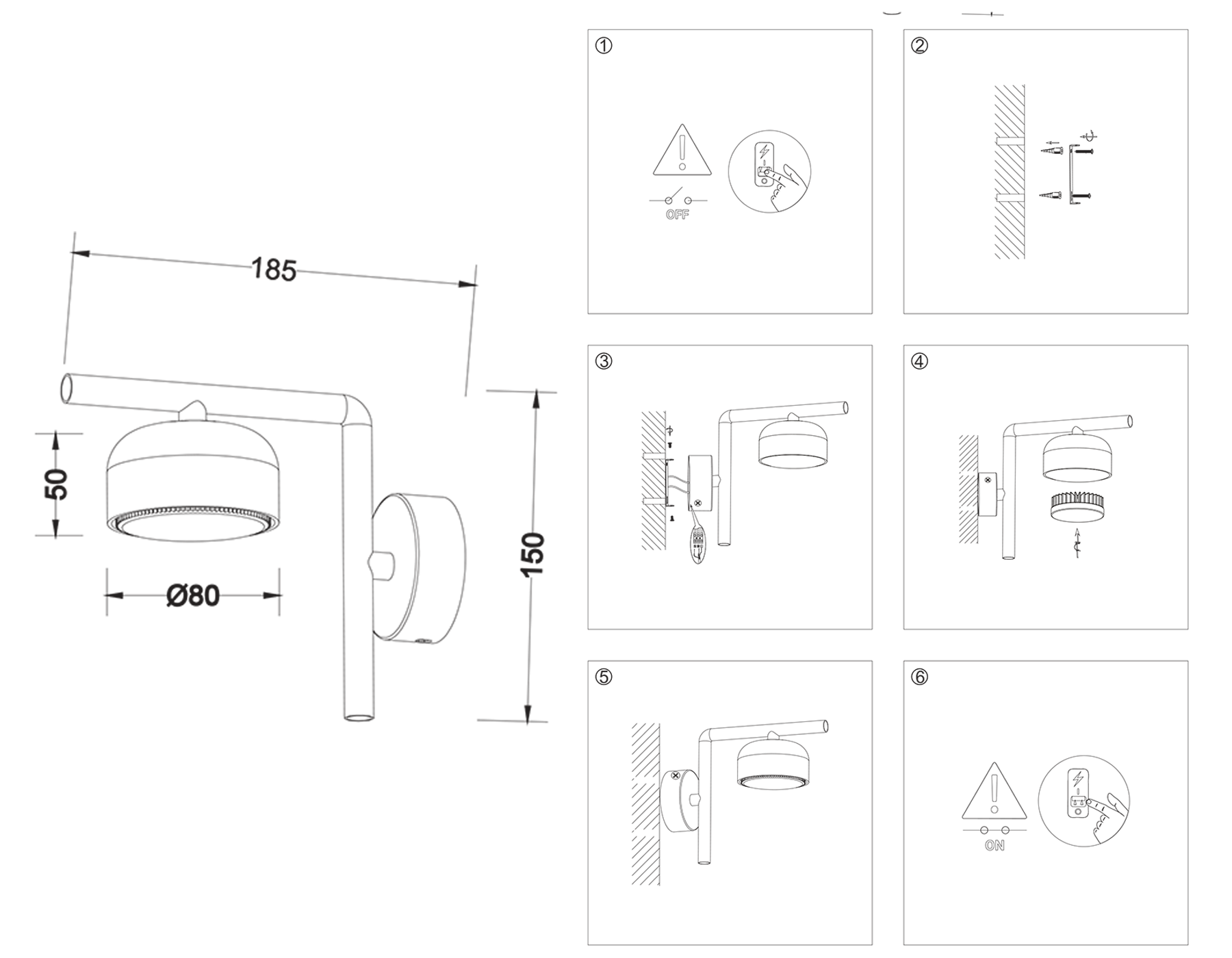 TN71042 WH белый GX53 max 12W 150*80*185