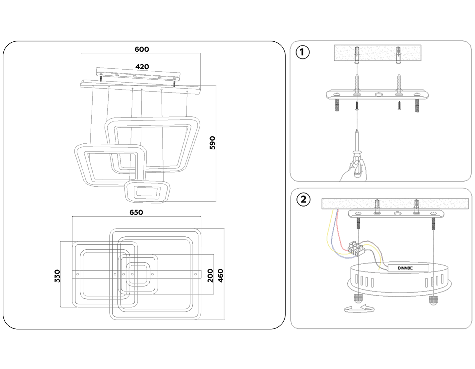 FA4329/3 WH белый 3000K/4200K/6400K 154W 650*460*590 (ПДУ РАДИО 2.4G)