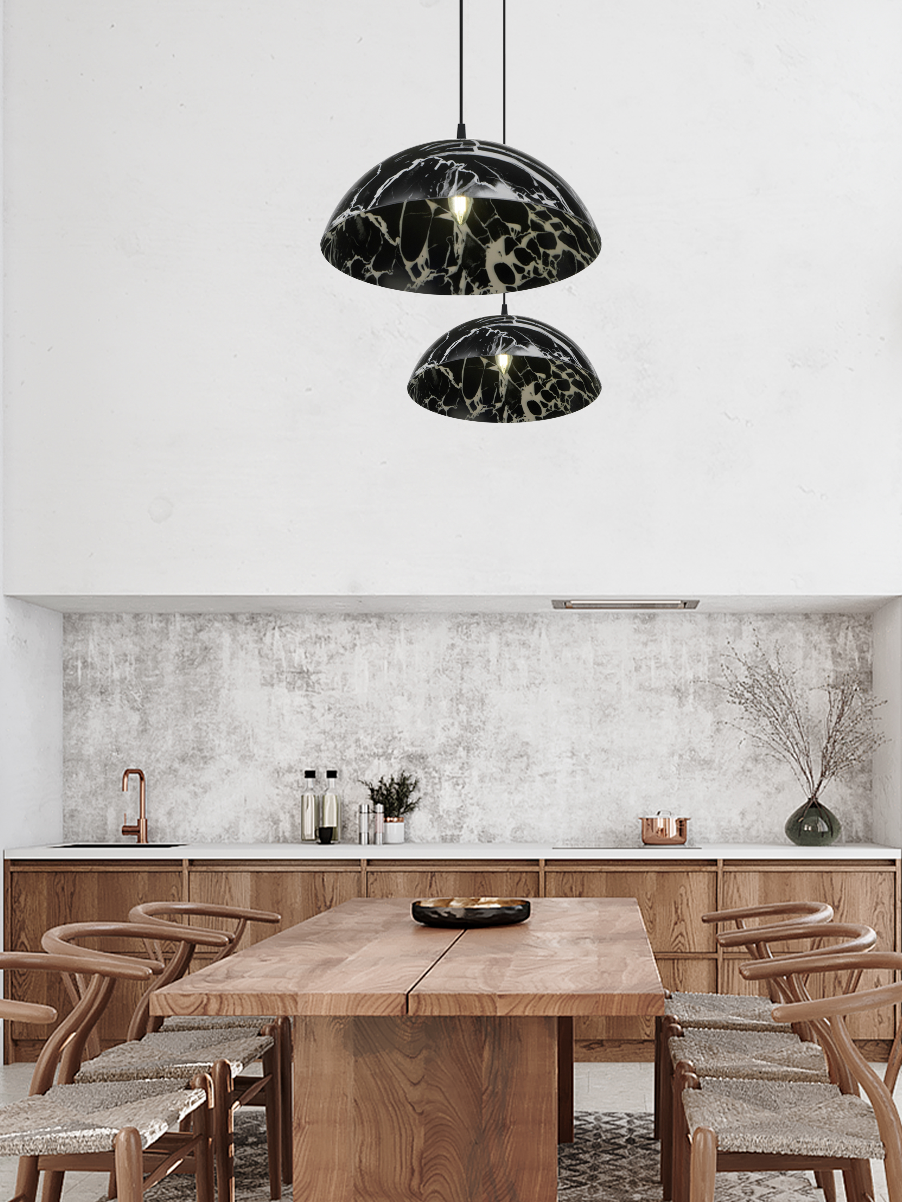 Подвесной светильник PL-005-1P-400 BK+WT 000030836