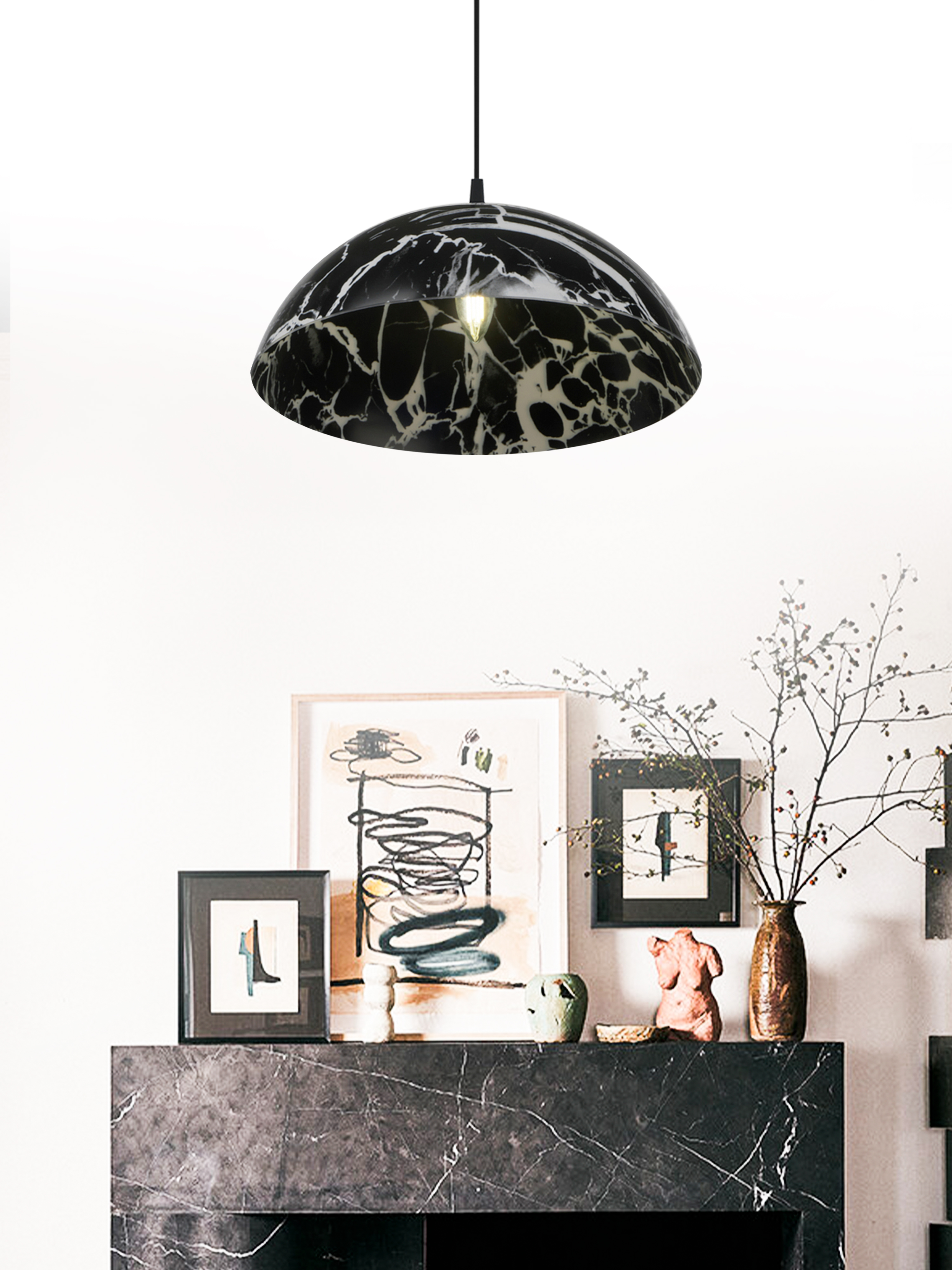 Подвесной светильник PL-005-1P-400 BK+WT 000030836