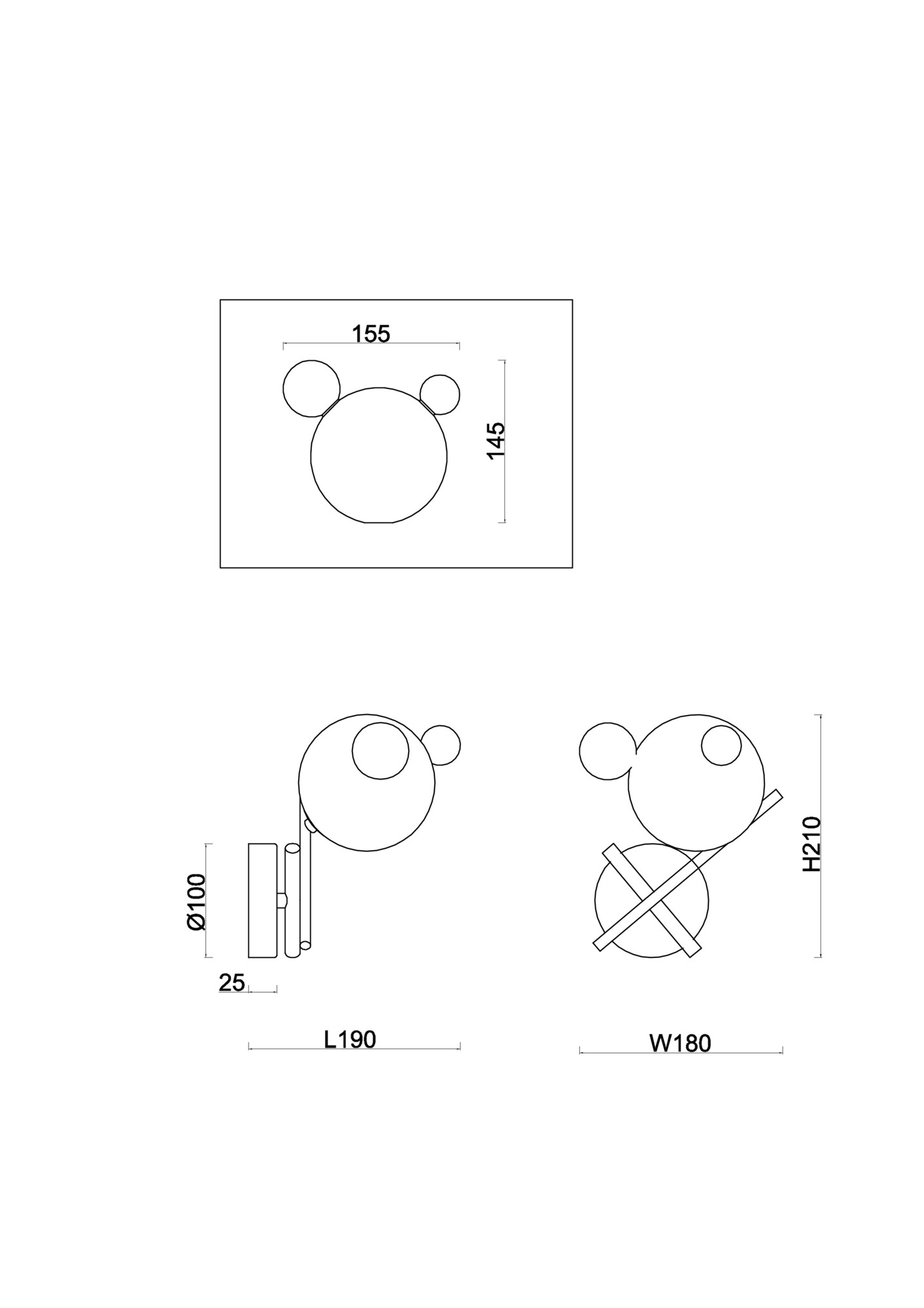 Настенный светильник (бра) Freya FR5374WL-01BS