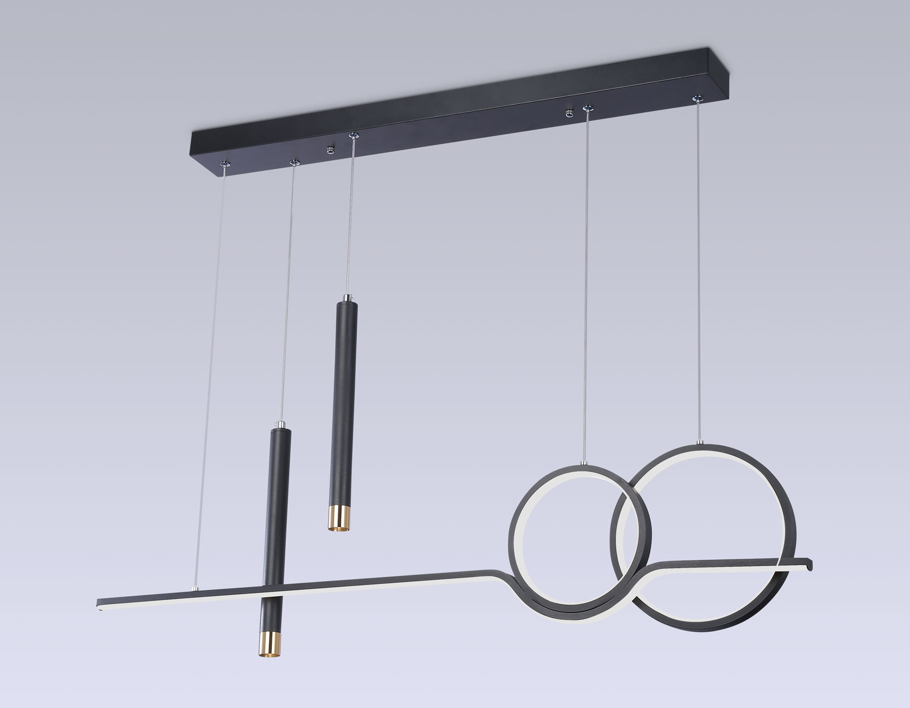 FL5394/5 BK черный 3000K/4200K/6400K+4200K 62W 1000*75*1200 (ПДУ ИК)