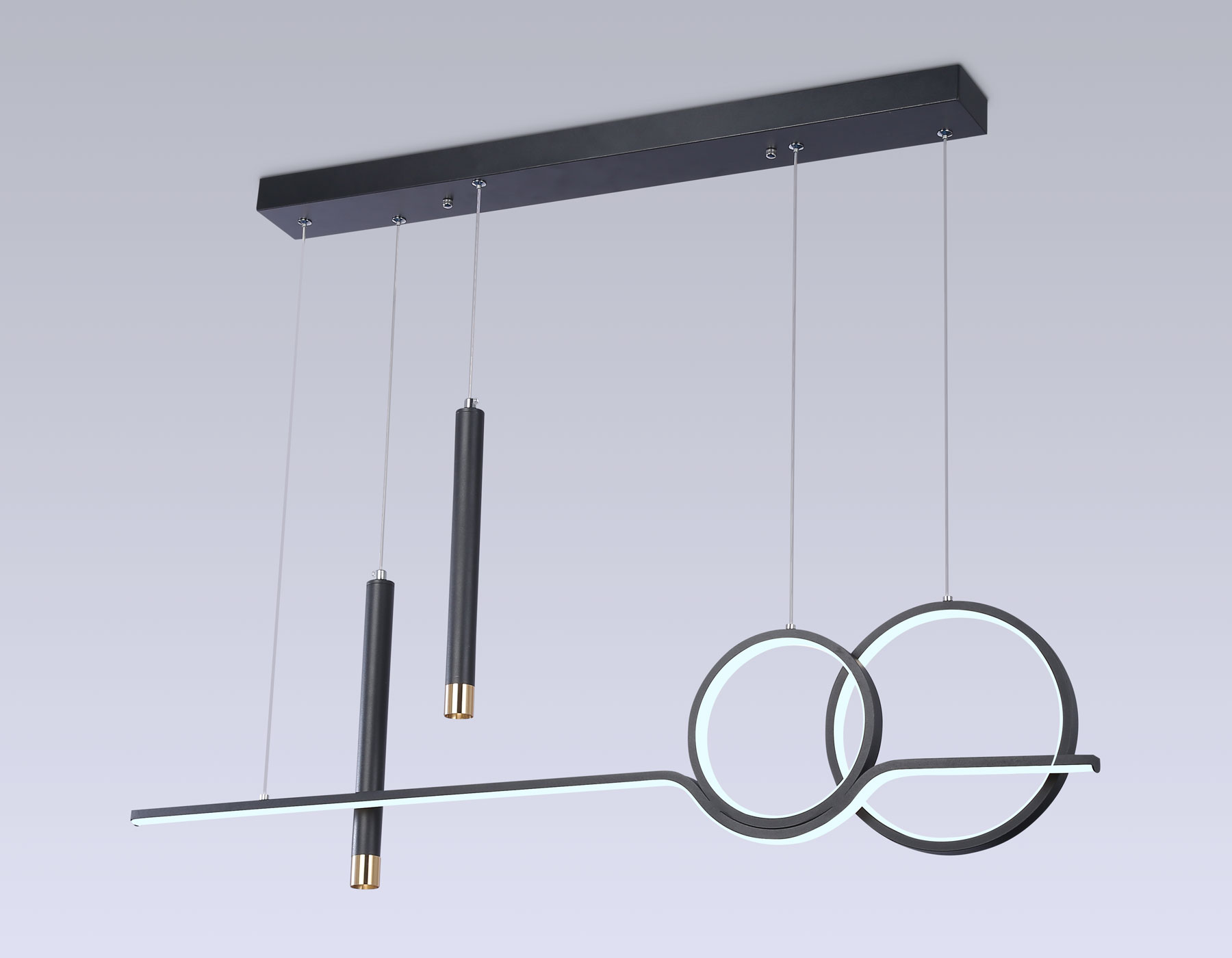 FL5394/5 BK черный 3000K/4200K/6400K+4200K 62W 1000*75*1200 (ПДУ ИК)