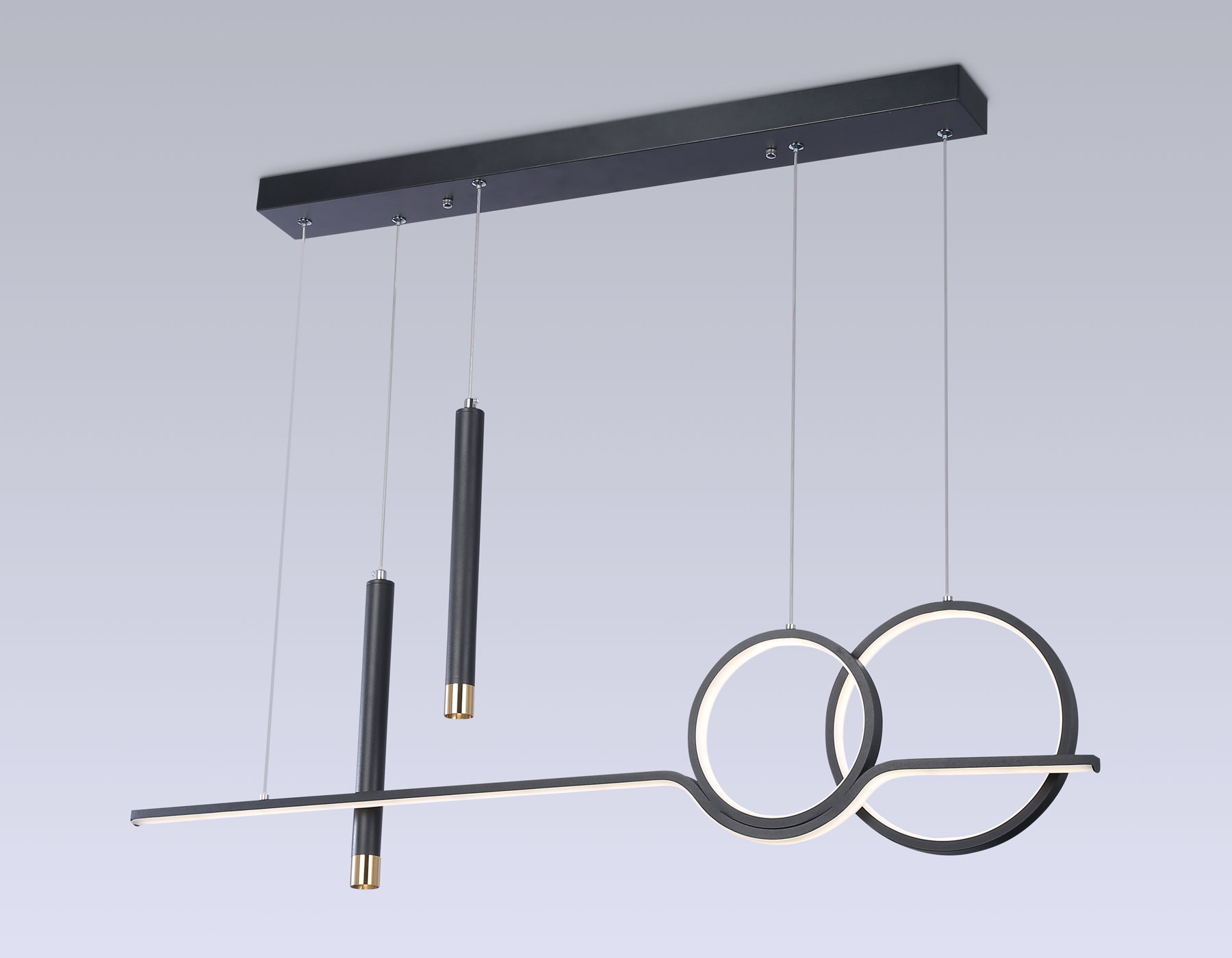 FL5394/5 BK черный 3000K/4200K/6400K+4200K 62W 1000*75*1200 (ПДУ ИК)