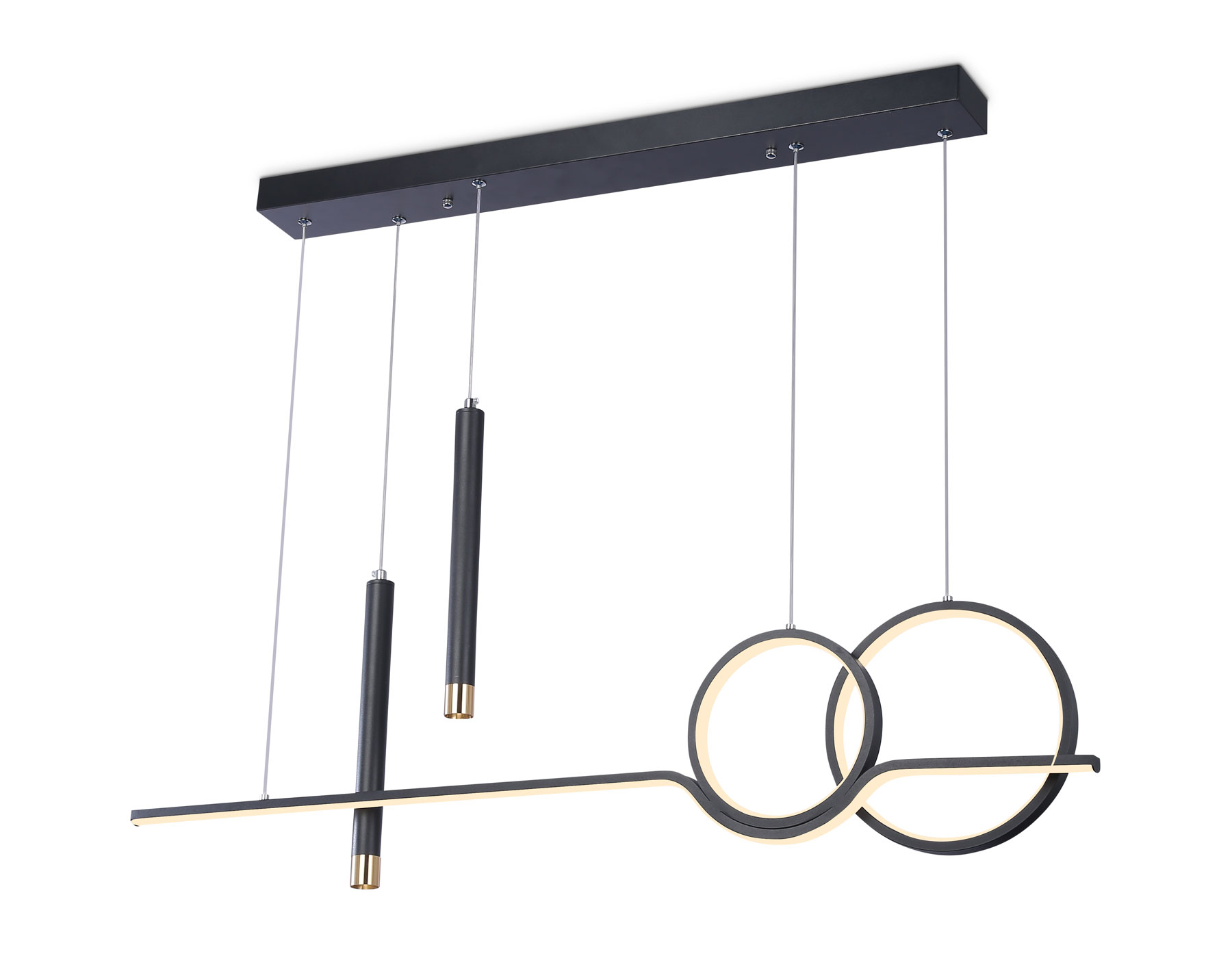 FL5394/5 BK черный 3000K/4200K/6400K+4200K 62W 1000*75*1200 (ПДУ ИК)