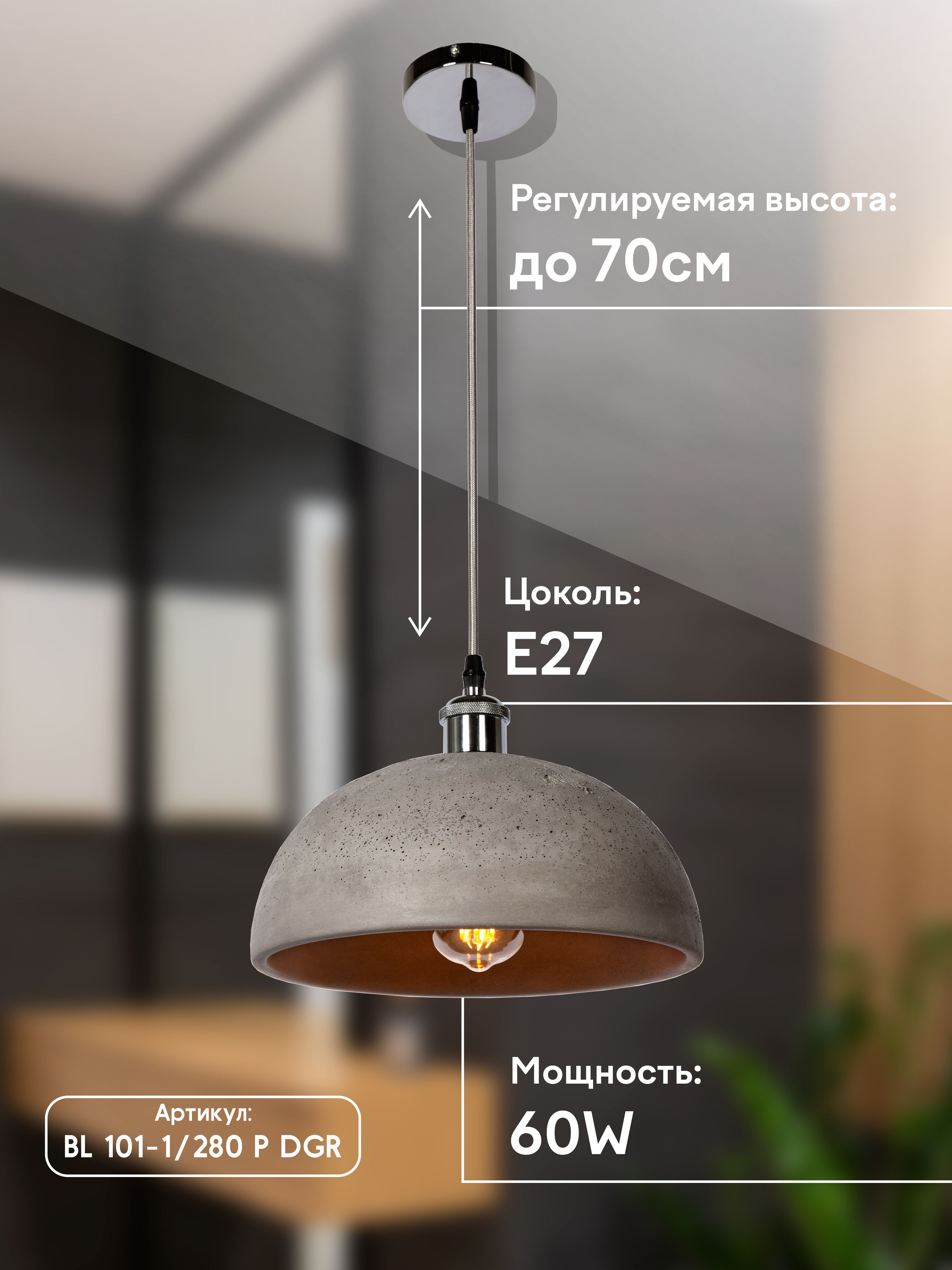 Подвесной светильник BL101-1P-200 DGR 000039525