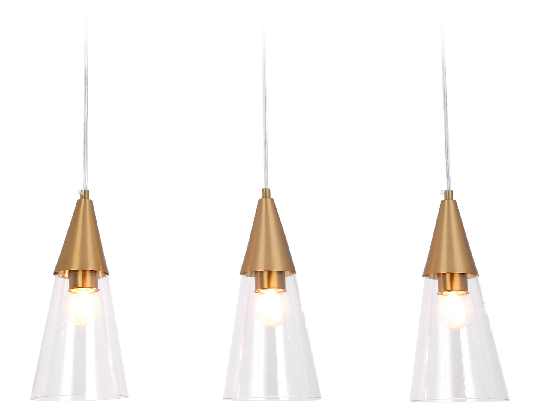 TR3669/3 BS/CL латунь/прозрачный E14/3 max 40W 590*120*850