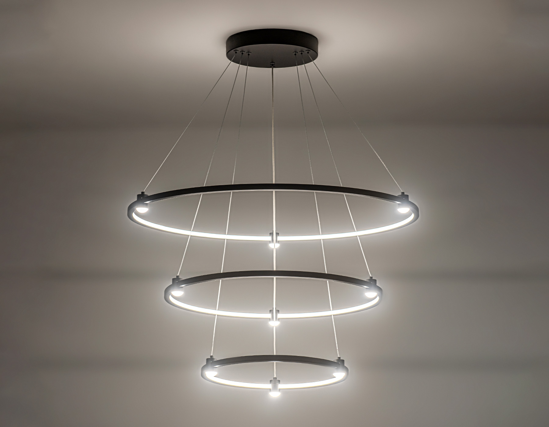 FL5514/3+9 BK черный 90W 3000K/4200K/6400K D800/600/400*1300 (без ПДУ)