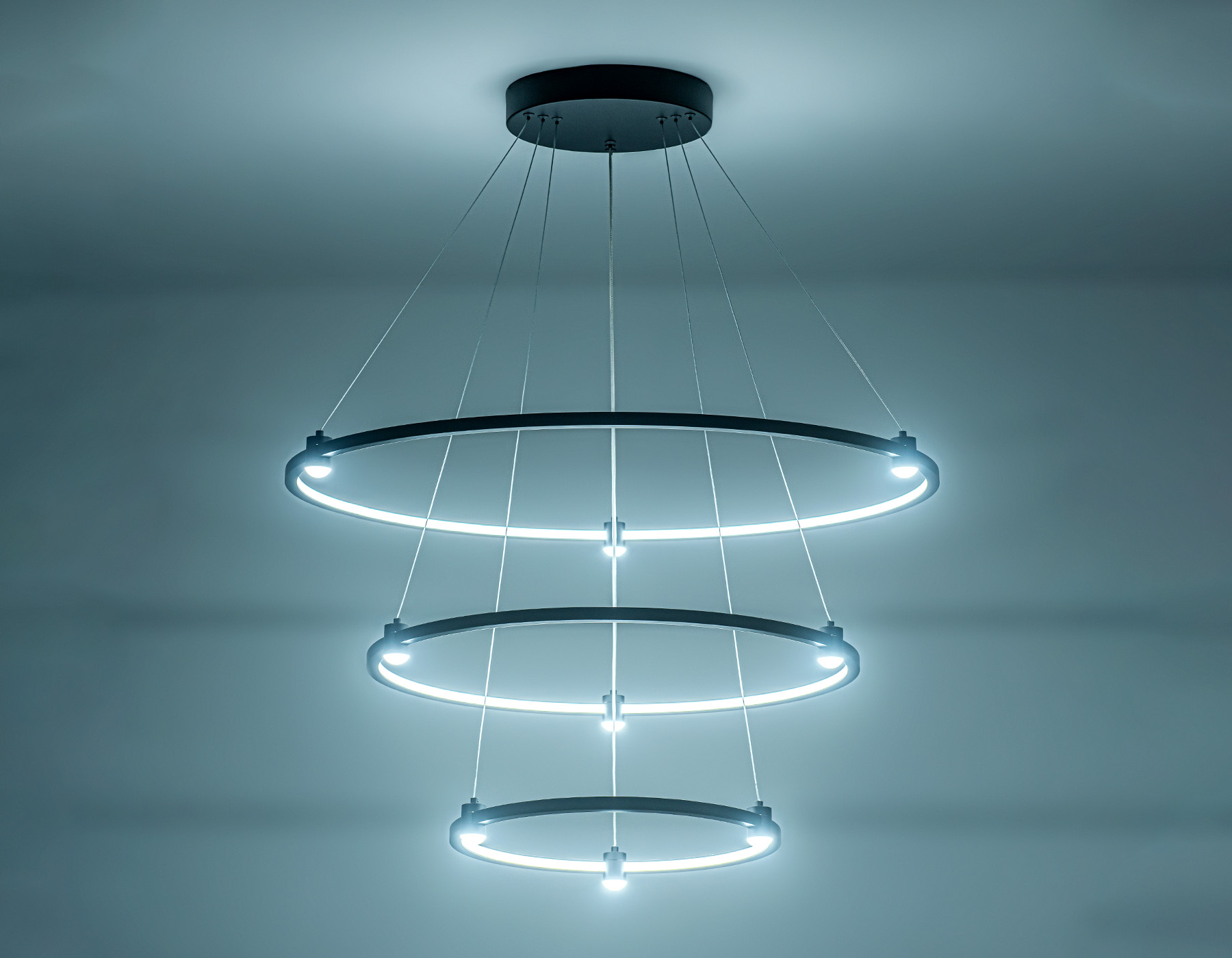 FL5514/3+9 BK черный 90W 3000K/4200K/6400K D800/600/400*1300 (без ПДУ)