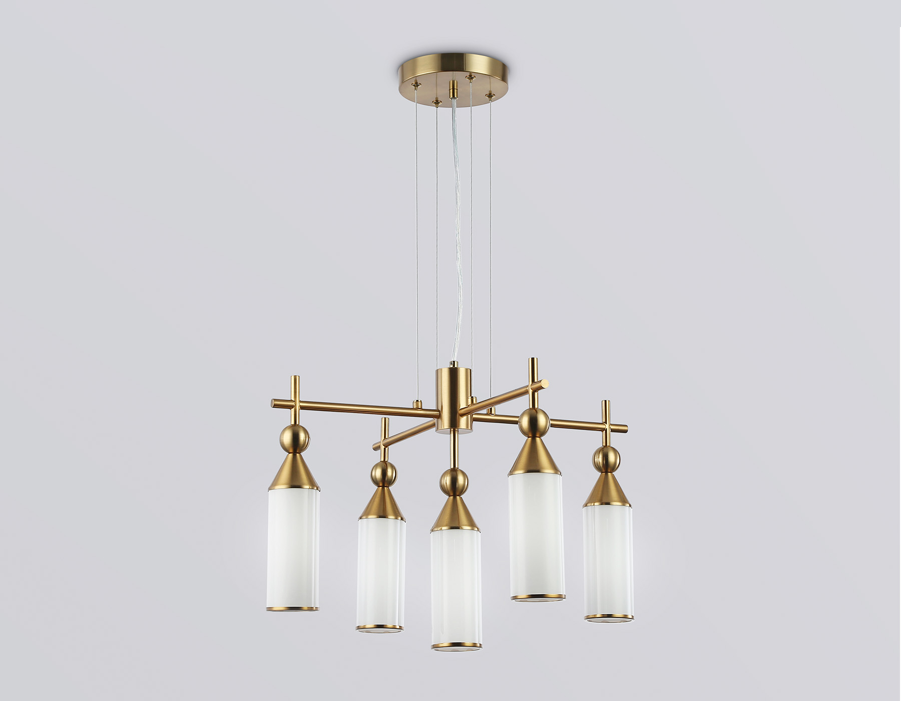 LH55276/5 BS/FR латунь/белый матовый E14*5 max 40W D520*1390