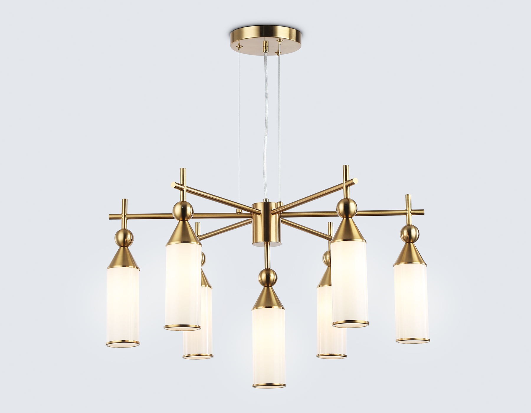 LH55278/7 BS/FR латунь/белый матовый E14*7 max 40W D640*1390