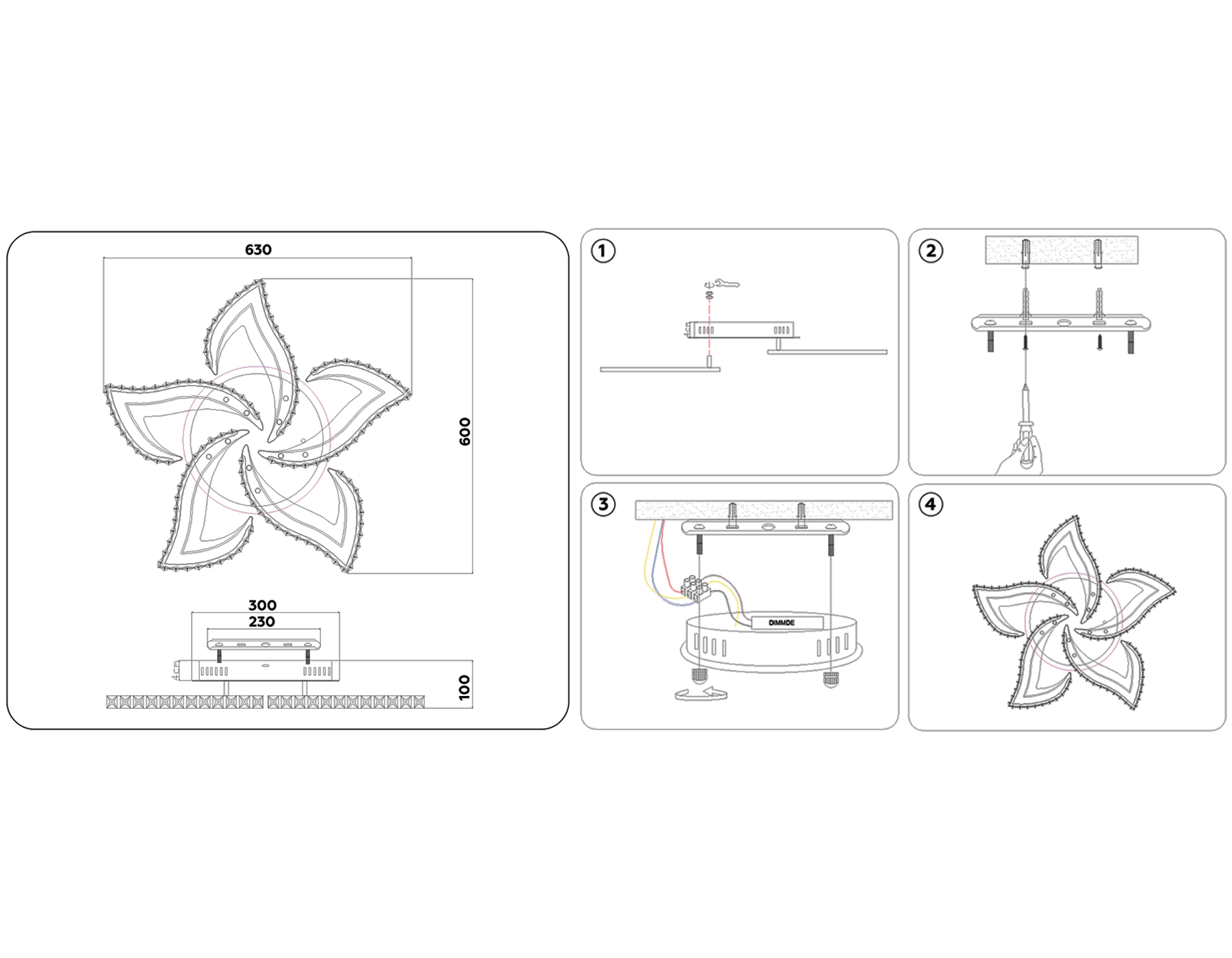 FA1724/5 GD золото 3000K/4200K/6400K 113W 630*600*100 (ПДУ РАДИО 2.4G)