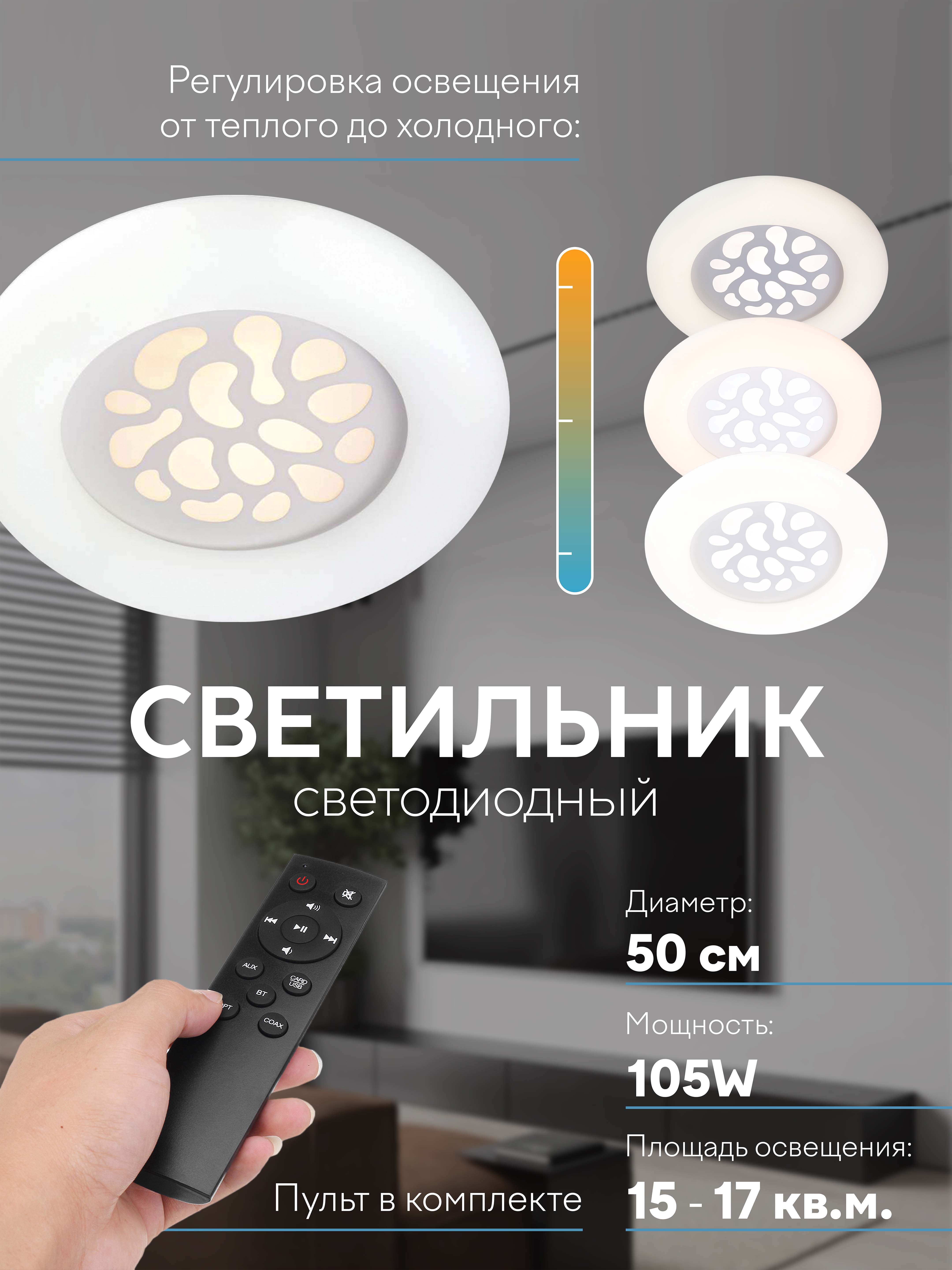 Настенно-потолочный светильник 1171-500 105W WT 000024985