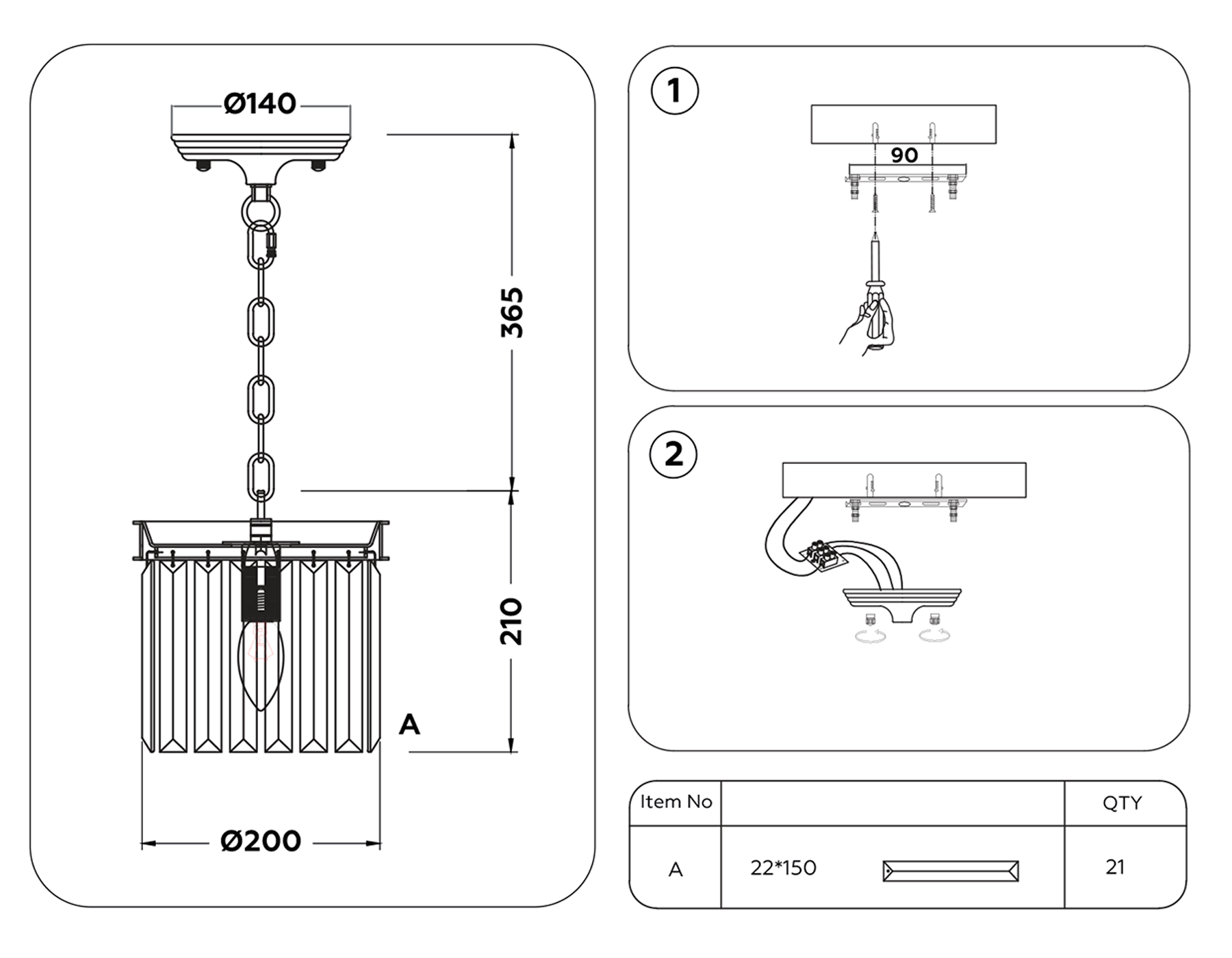 TR5102 CH/TI хром/янтарь E14 max 40W D200*575
