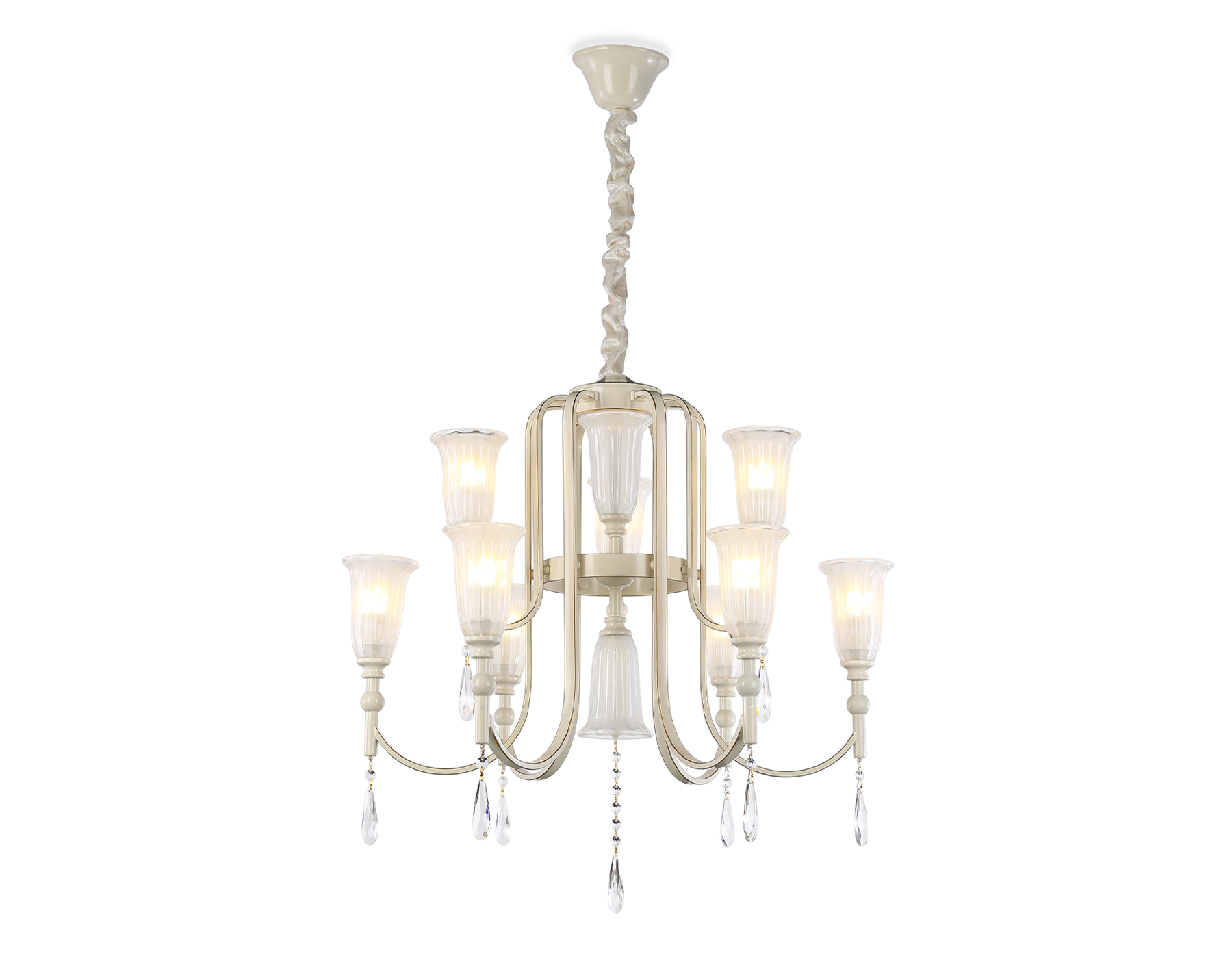 TR3248/9 BG/GD/FR бежевый/золото/белый матовый E14*9 max 40W D735*720