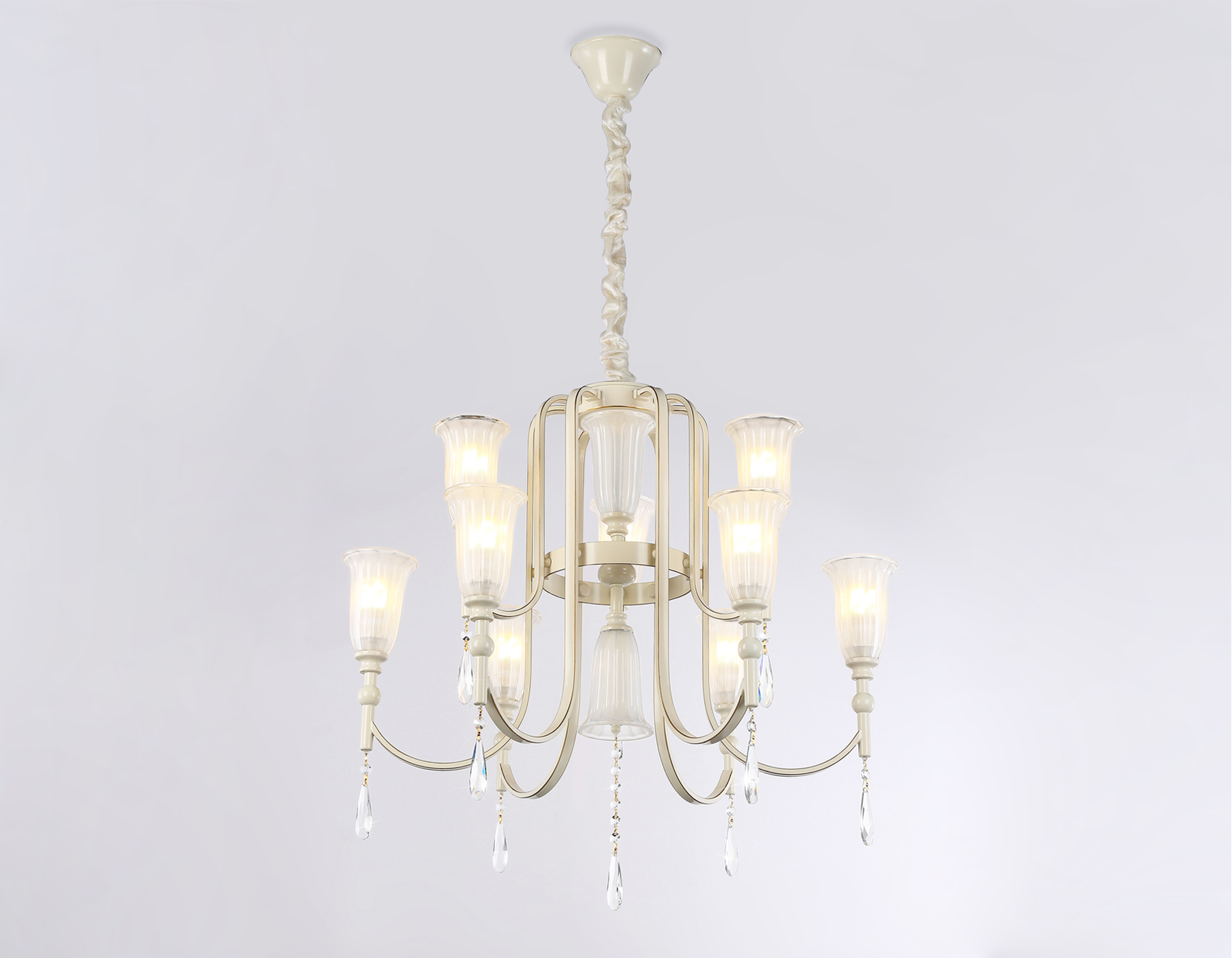 TR3248/9 BG/GD/FR бежевый/золото/белый матовый E14*9 max 40W D735*720