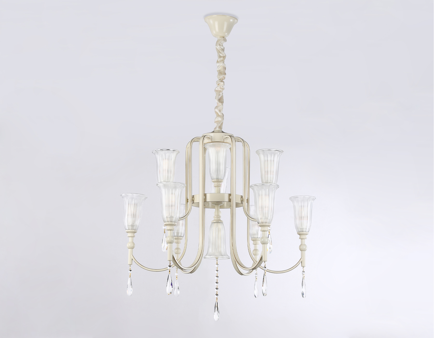 TR3248/9 BG/GD/FR бежевый/золото/белый матовый E14*9 max 40W D735*720