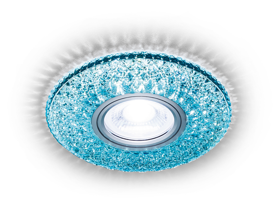 S333 BL/WH хром/лазурный/MR16+3W(LED WHITE 4200K)