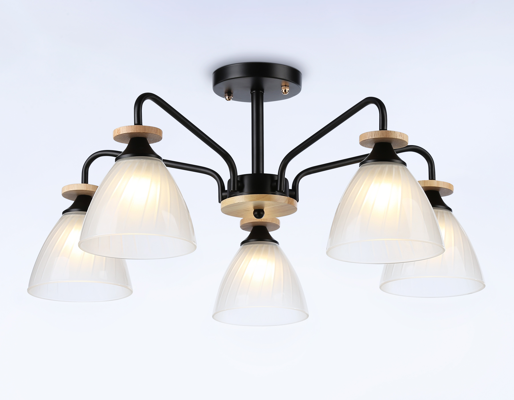 TR9571/5 BK/FR черный/белый матовый E27/5 max 40W D620*250