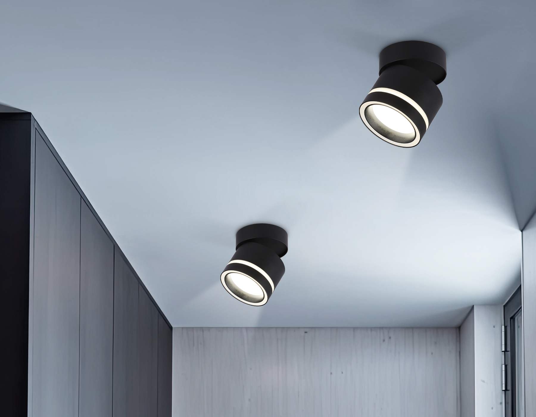 TA1445 BK/FR черный/белый матовый GX53 max 12W D85*90