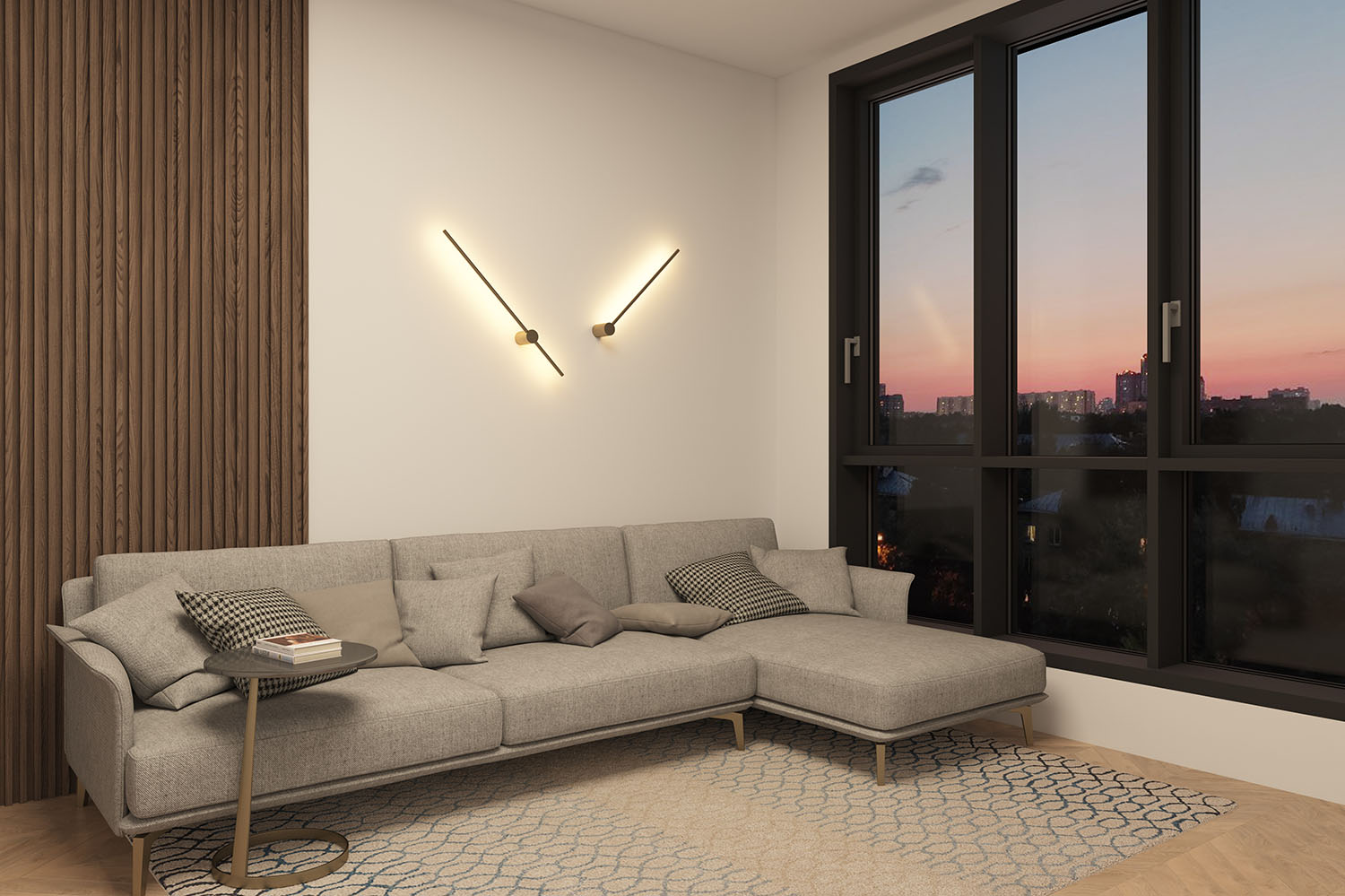 DK5012-SG Бра 800 мм, 3000К, IP20,7 Вт, матовое золото