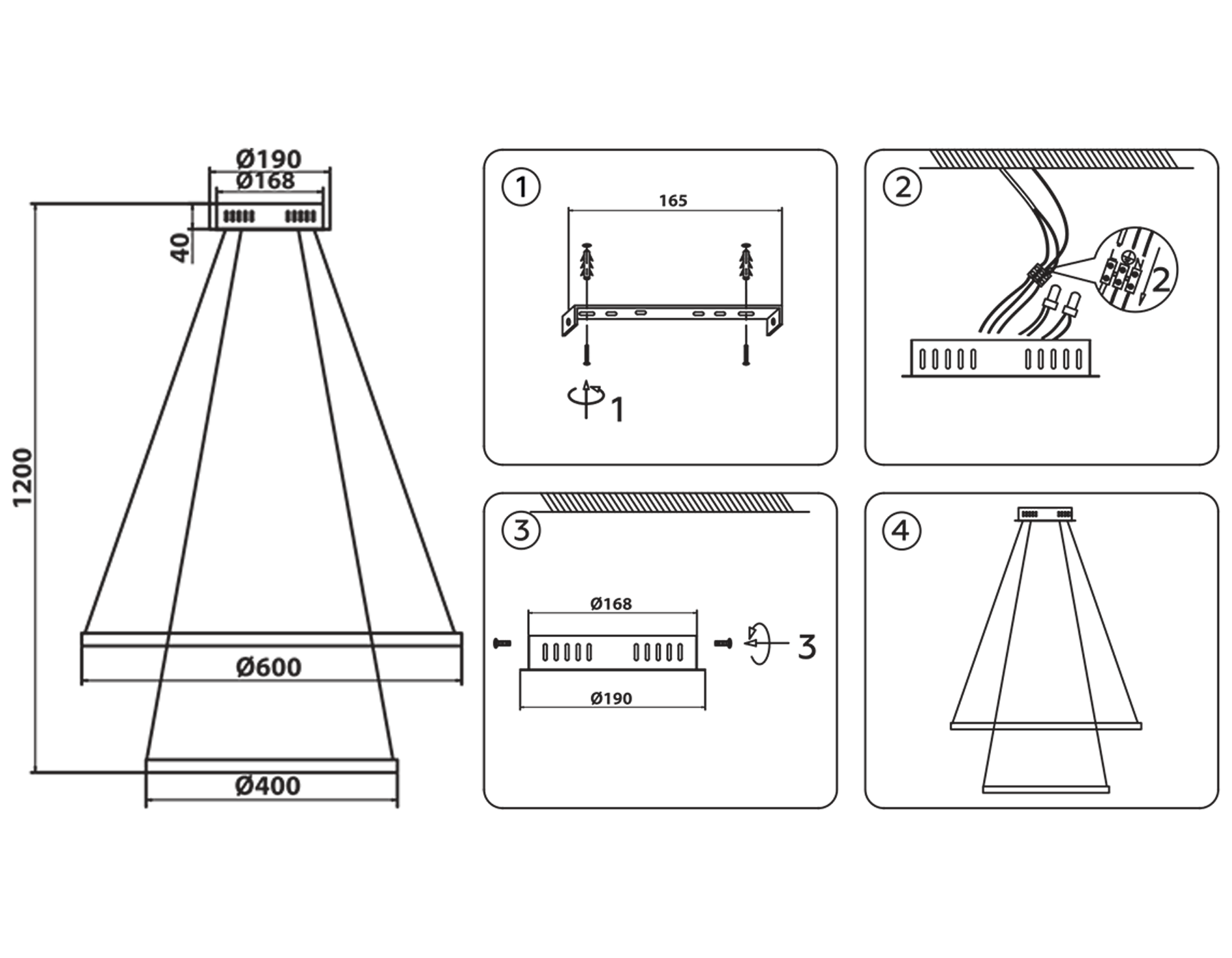 FL40812/2 BK черный 4200K 45W D400/600*1200 (Без ПДУ)