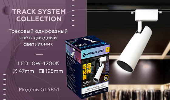 GL5851 WH/BK белый/черный LED 10W 4200K 24°