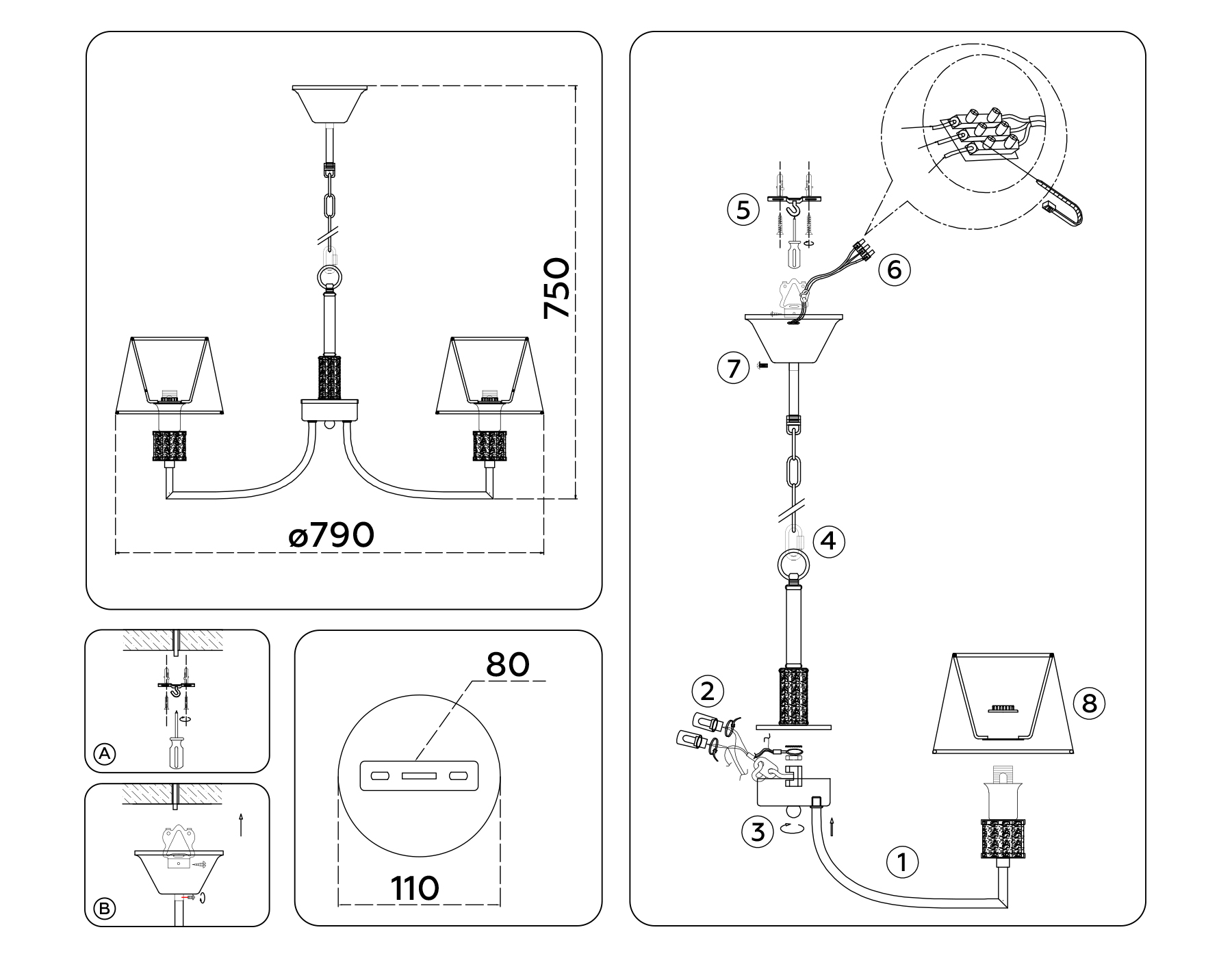 LH71217/8 CGD золото E14/8 max 40W D790*750