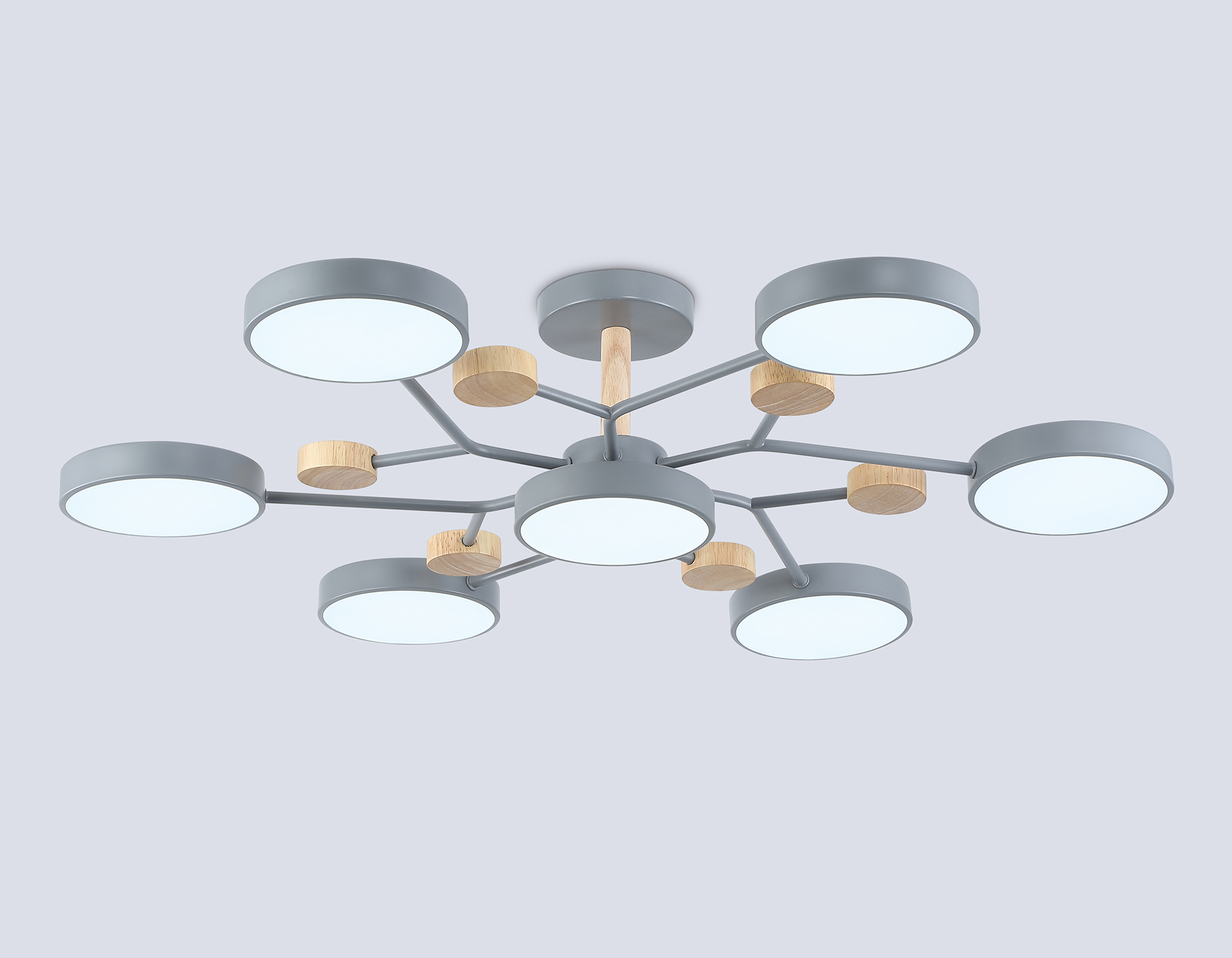 FL4865/7 GR/WD серый/дерево 126W 3000-6000K D830*190 (без ПДУ)