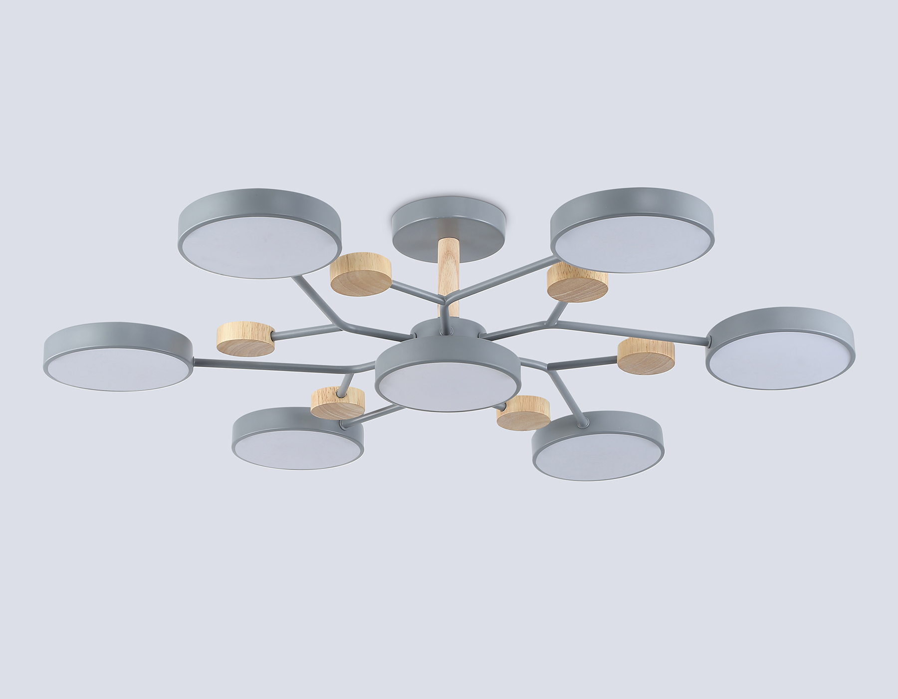 FL4865/7 GR/WD серый/дерево 126W 3000-6000K D830*190 (без ПДУ)