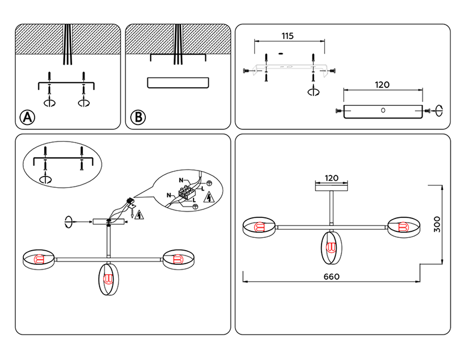 TR8228/3 WH/SB белый/бронза E27/3 max 40W 660*165*300