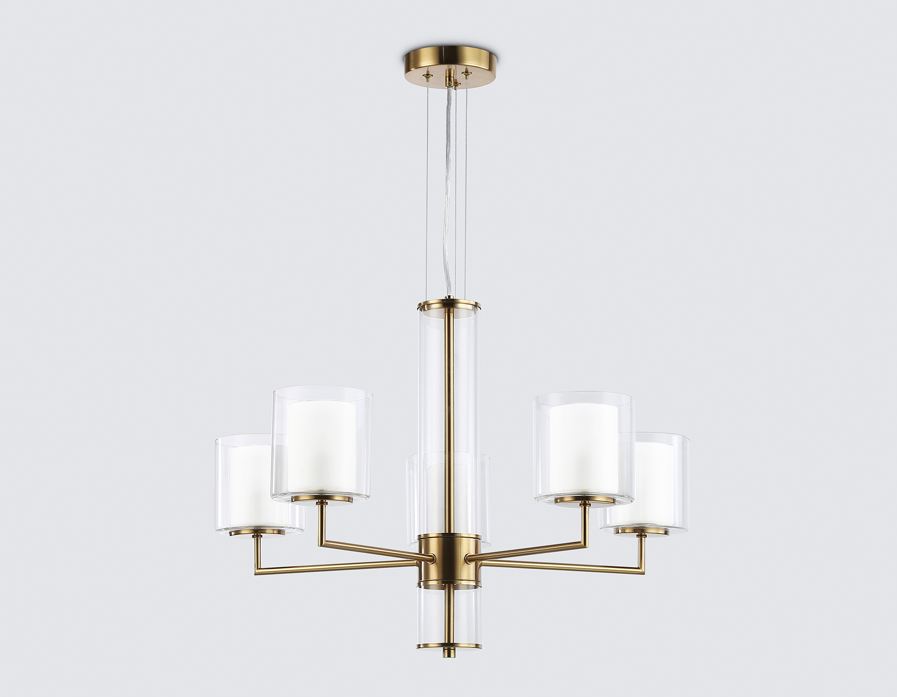 LH56011/5 BS/FR латунь/белый матовый E14*5 max 40W D640*1260