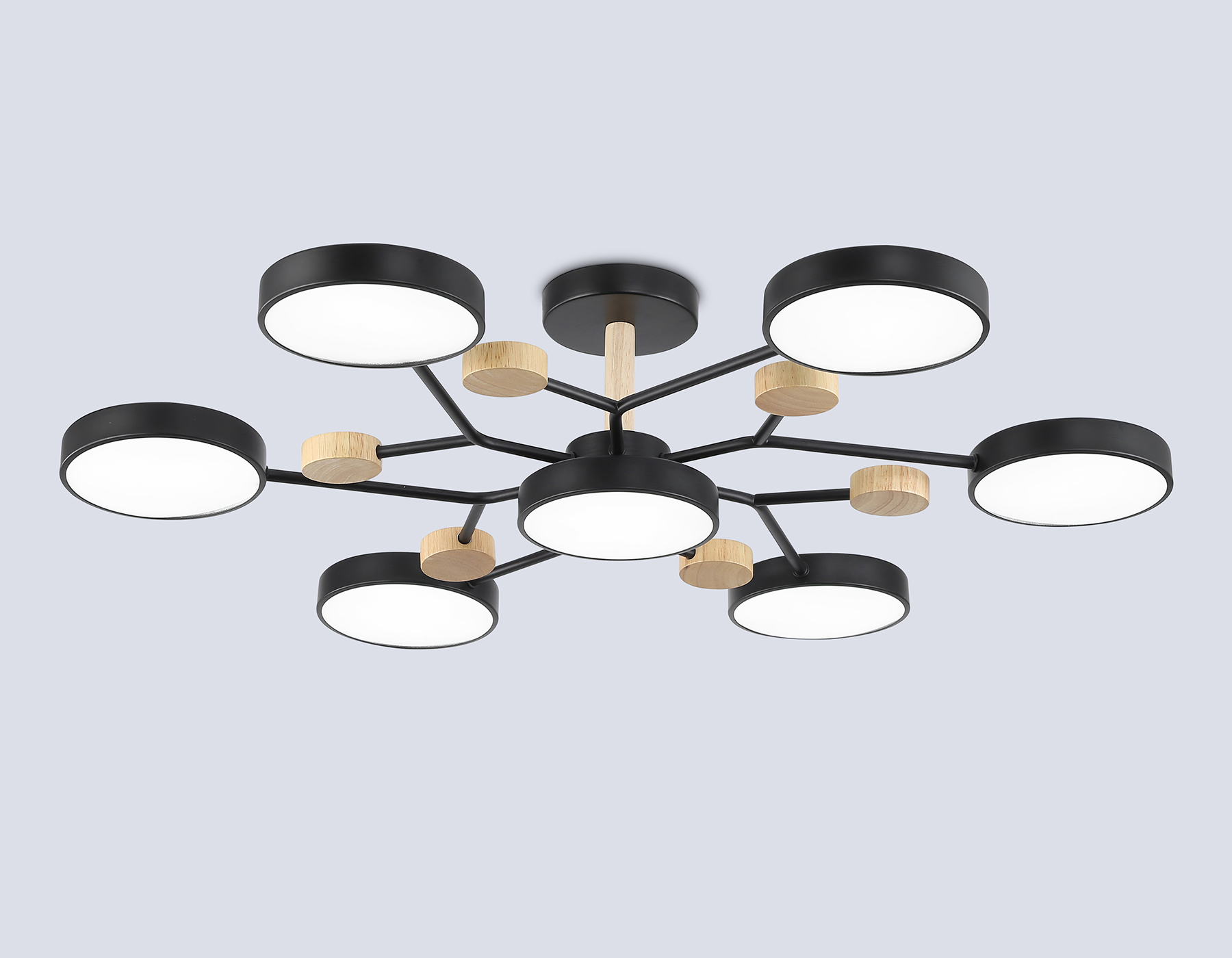 FL4866/7 BK/WD черный/дерево 126W 3000-6000K D830*190 (без ПДУ)