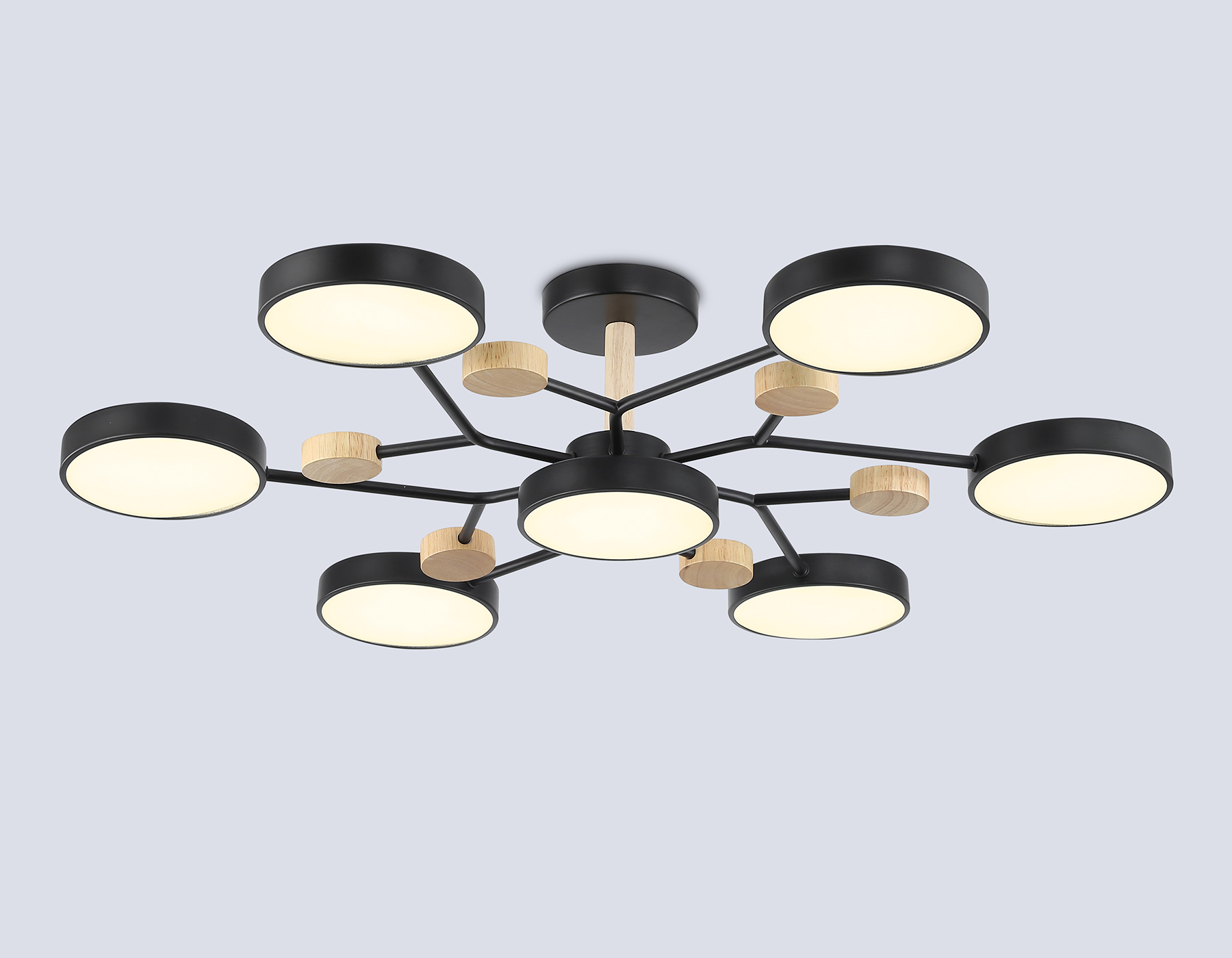 FL4866/7 BK/WD черный/дерево 126W 3000-6000K D830*190 (без ПДУ)