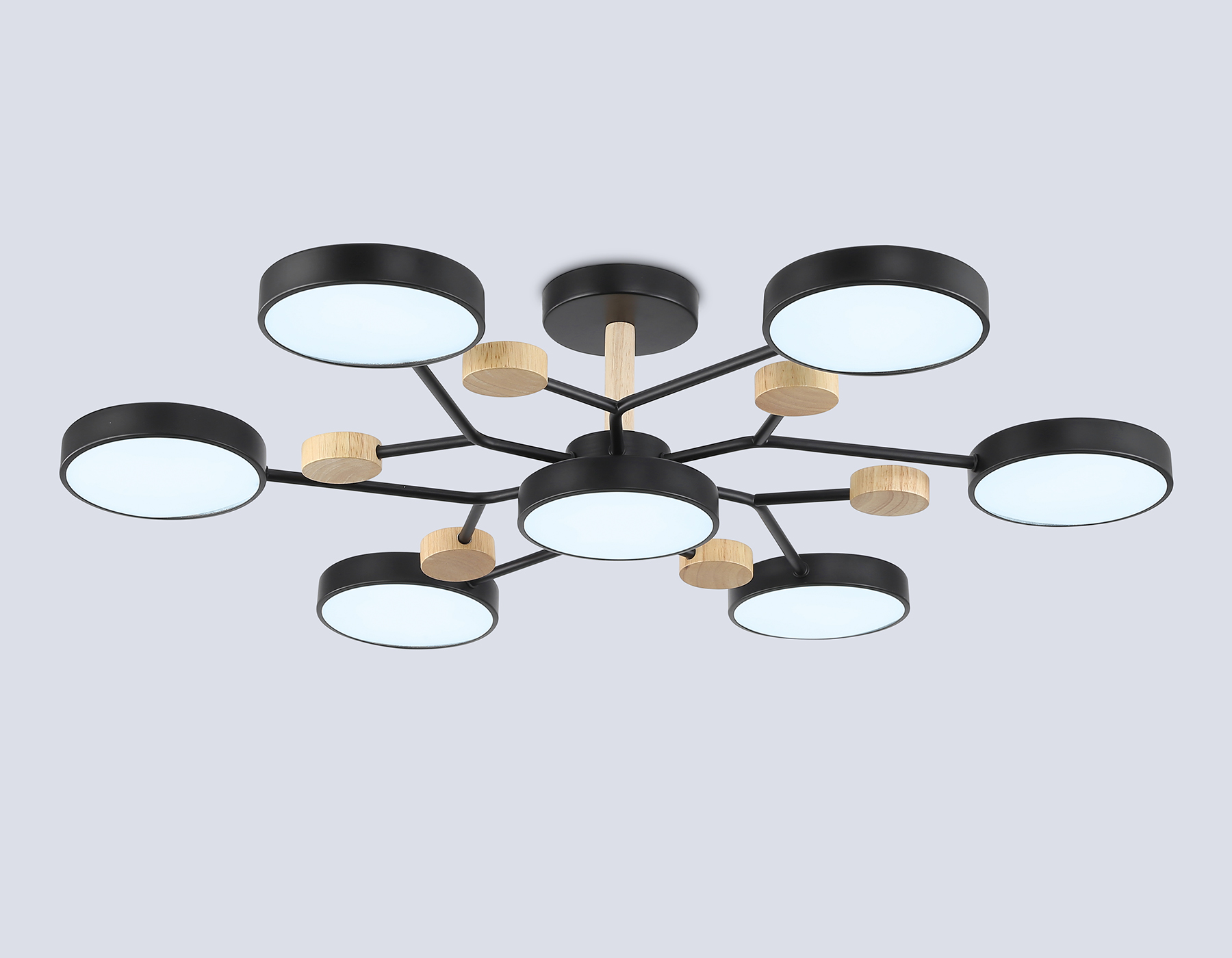 FL4866/7 BK/WD черный/дерево 126W 3000-6000K D830*190 (без ПДУ)