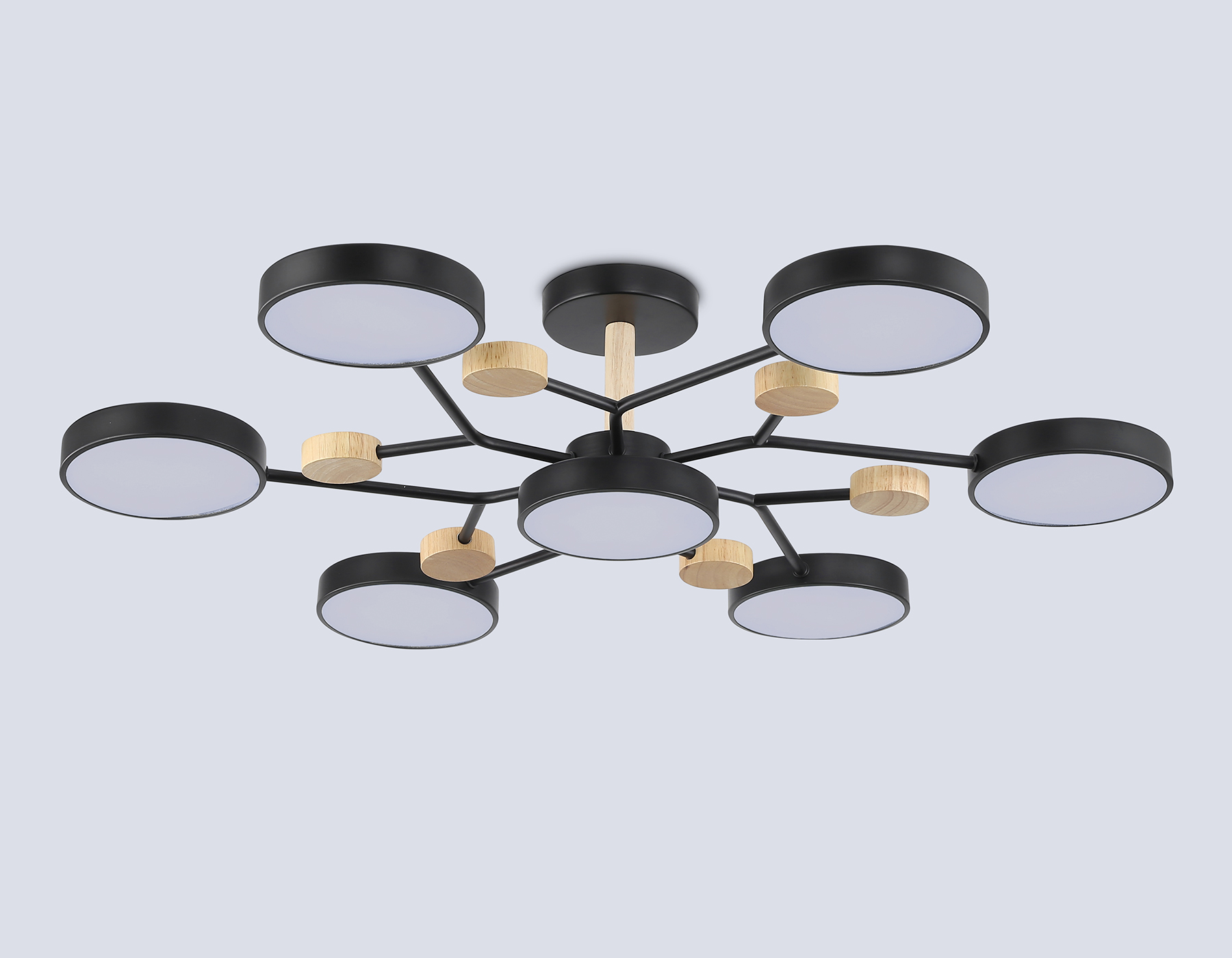 FL4866/7 BK/WD черный/дерево 126W 3000-6000K D830*190 (без ПДУ)