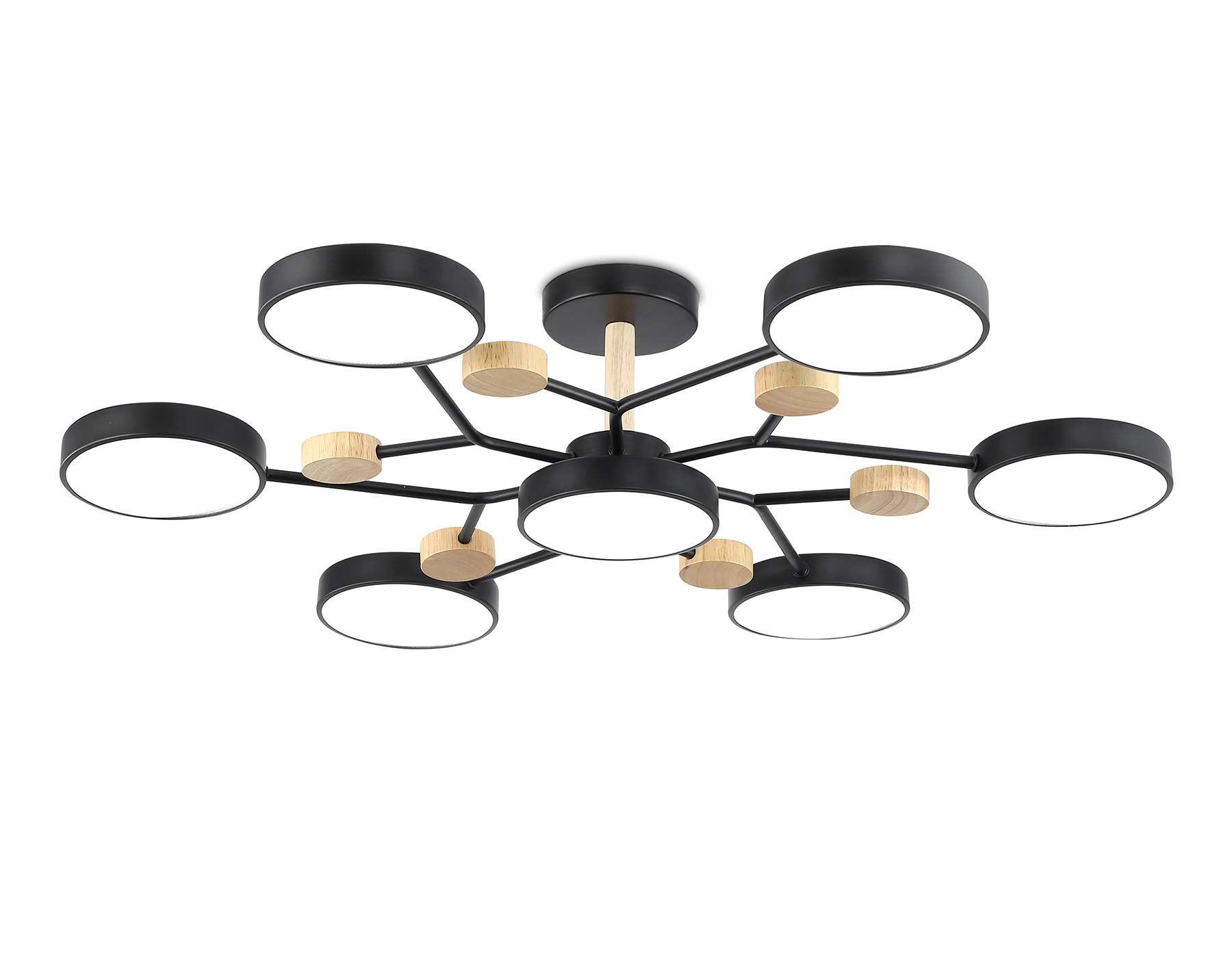 FL4866/7 BK/WD черный/дерево 126W 3000-6000K D830*190 (без ПДУ)