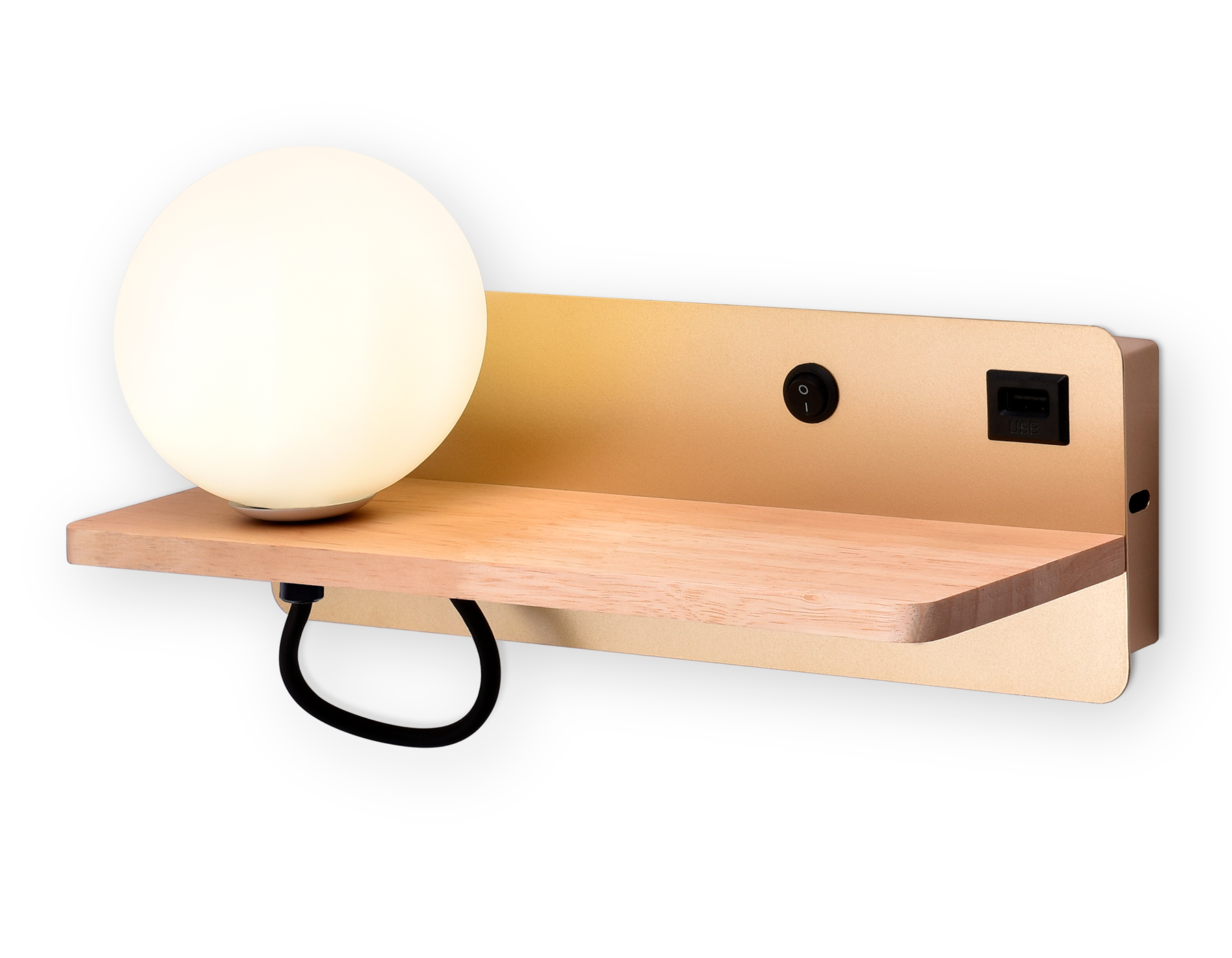 FW520 GD/LW золото/светлое дерево G9 max 40W 280*100*125 (лампа LED G9 5W 4200K в комплекте)