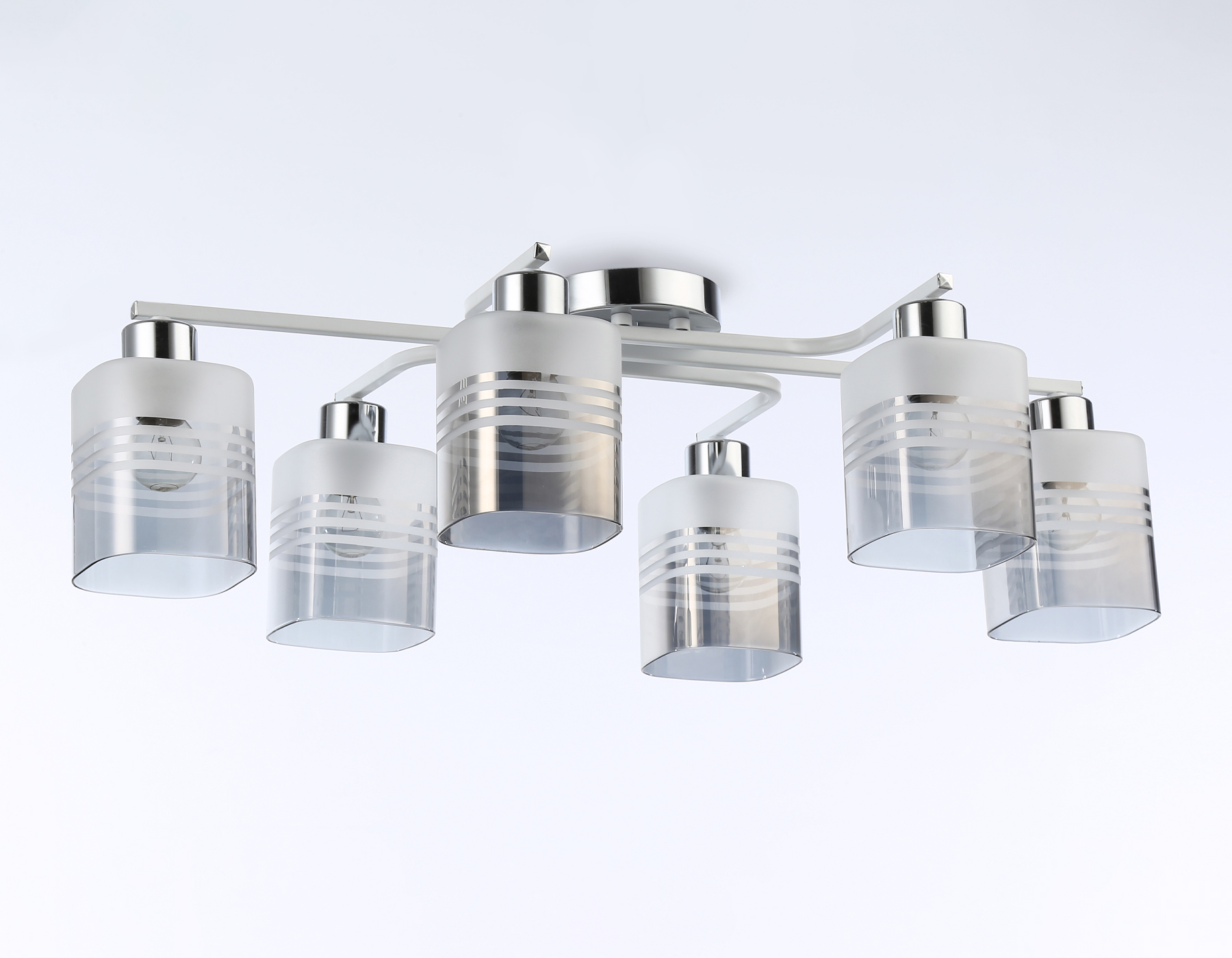 TR303207/6 WH/CH/SM/FR белый/хром/дымчатый/белый матовый E27*6 max 60W 710*400*200