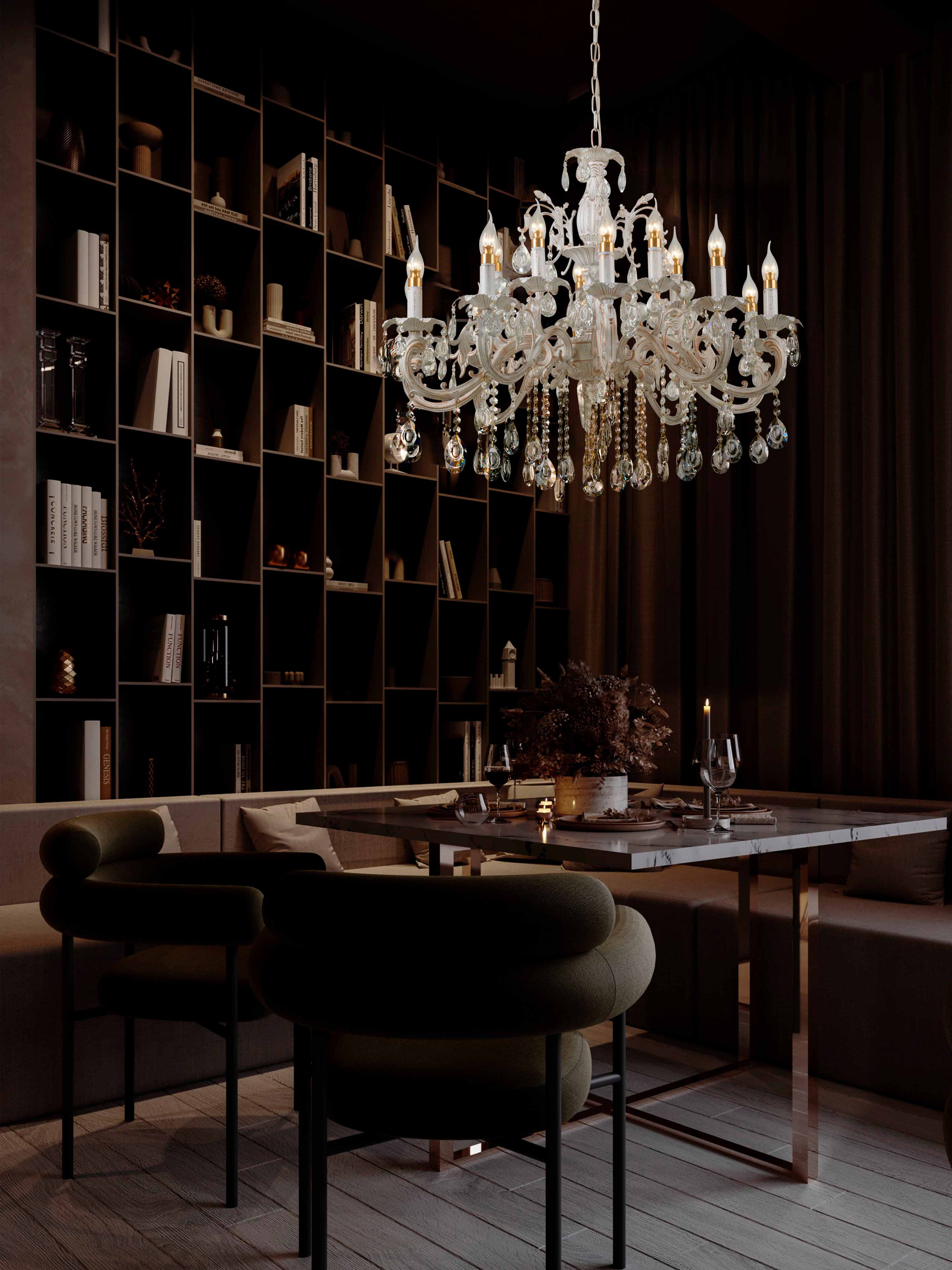 Подвесная люстра 6686-10+5 WT+GD 000023938