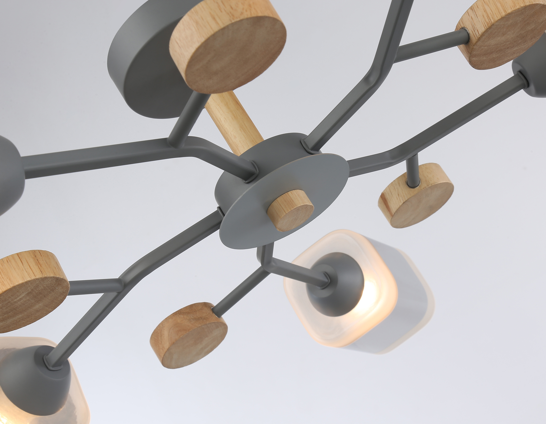 TR3033233/5 GR/LW/SM серый/светлое дерево/дымчатый E27*5 max 60W D700*180