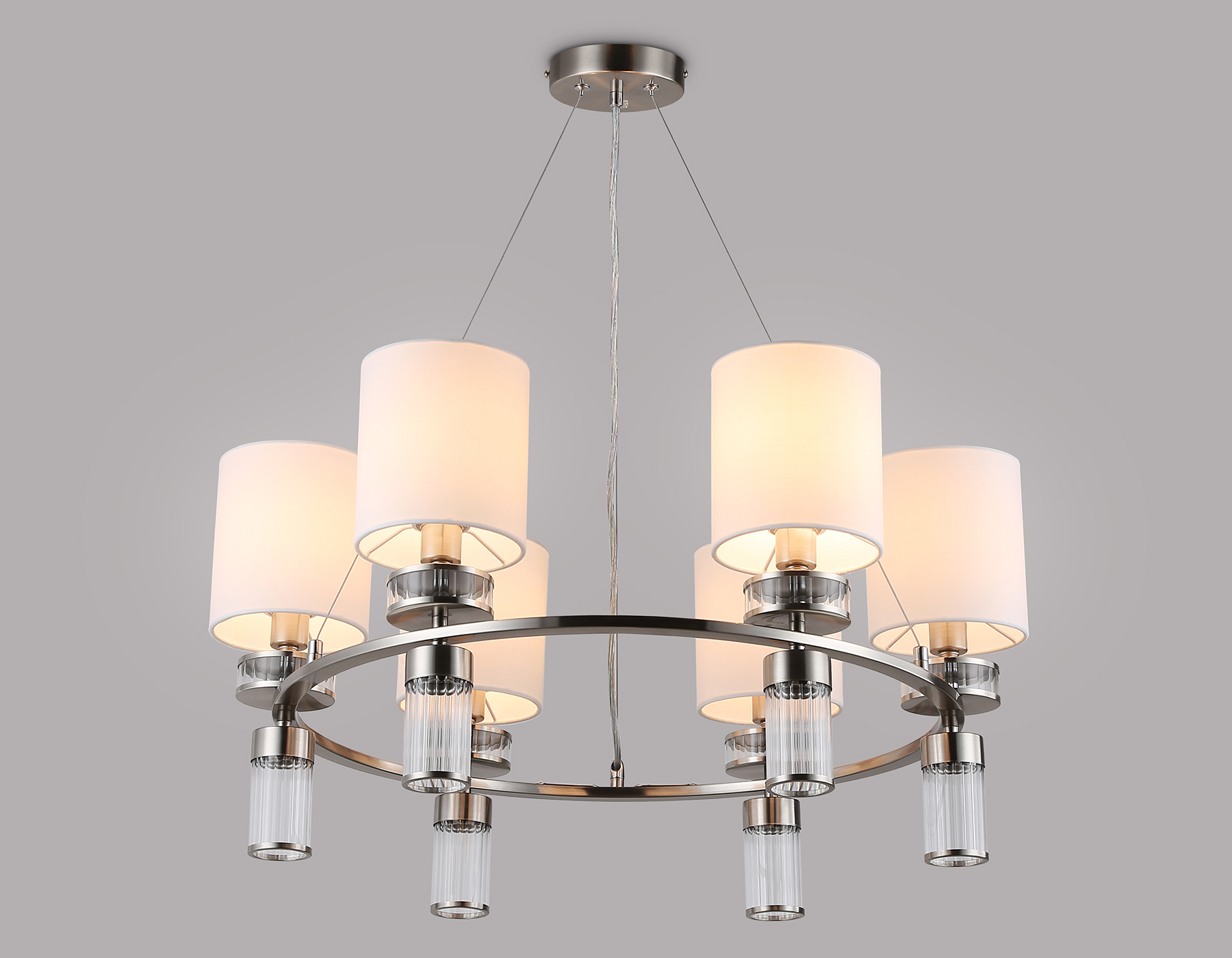 LH71291/6 SN/WH никель/белый E14/6 max 40W D680*730