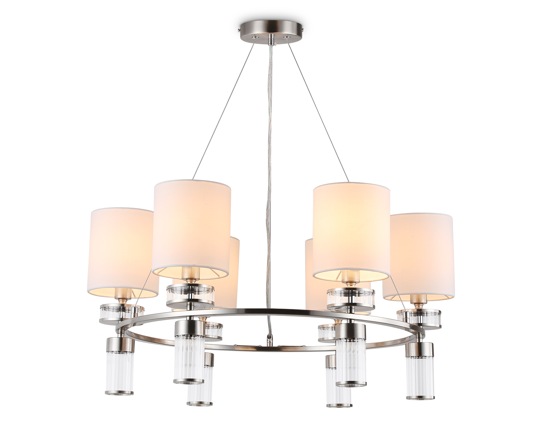 LH71291/6 SN/WH никель/белый E14/6 max 40W D680*730