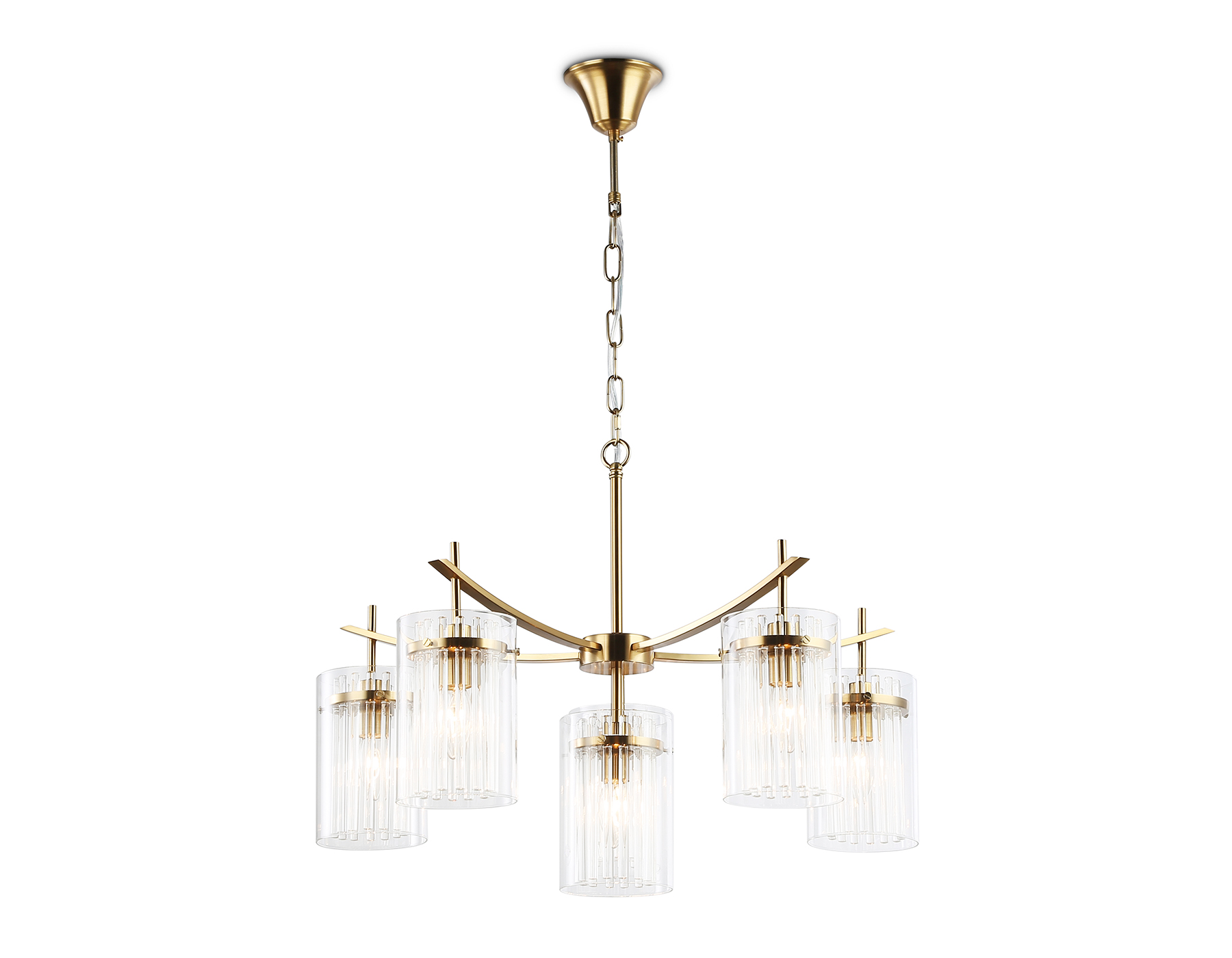 LH56031/5+1 BS/CL латунь/прозрачный E14*6 max 40W D680*1200