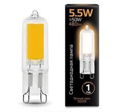 Лампа Gauss LED G9 AC220-240V 5.5W 480lm 3000K Glass 1/10/200