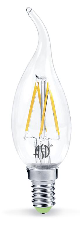 Лампа светодиодная LED-СВЕЧА НА ВЕТРУ-PREMIUM 5.0Вт 160-260В Е14  4000К 450Лм прозрачная ASD