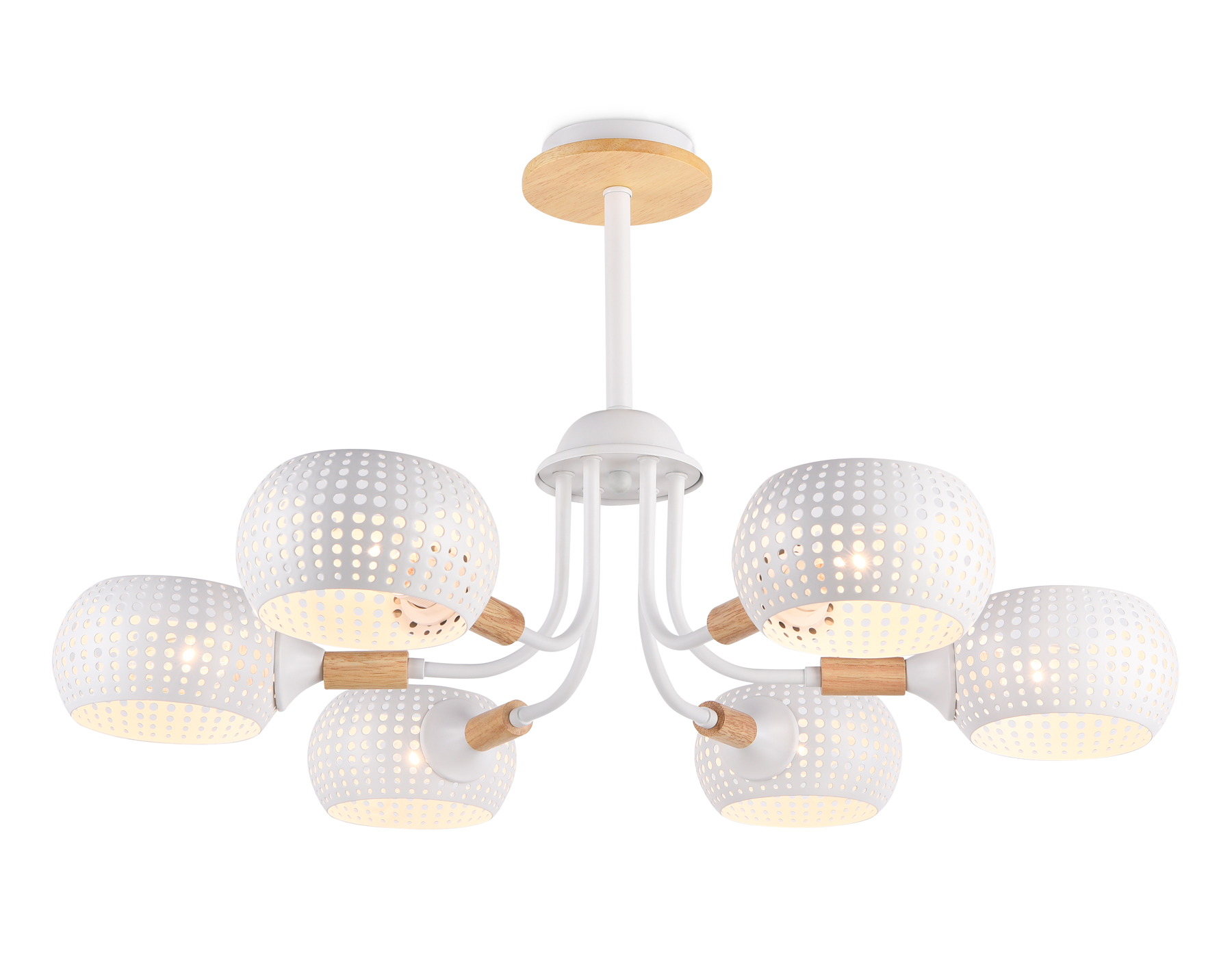 TR80166/6 WH/LWD белый/светлое дерево E14/6 max 40W D690*370